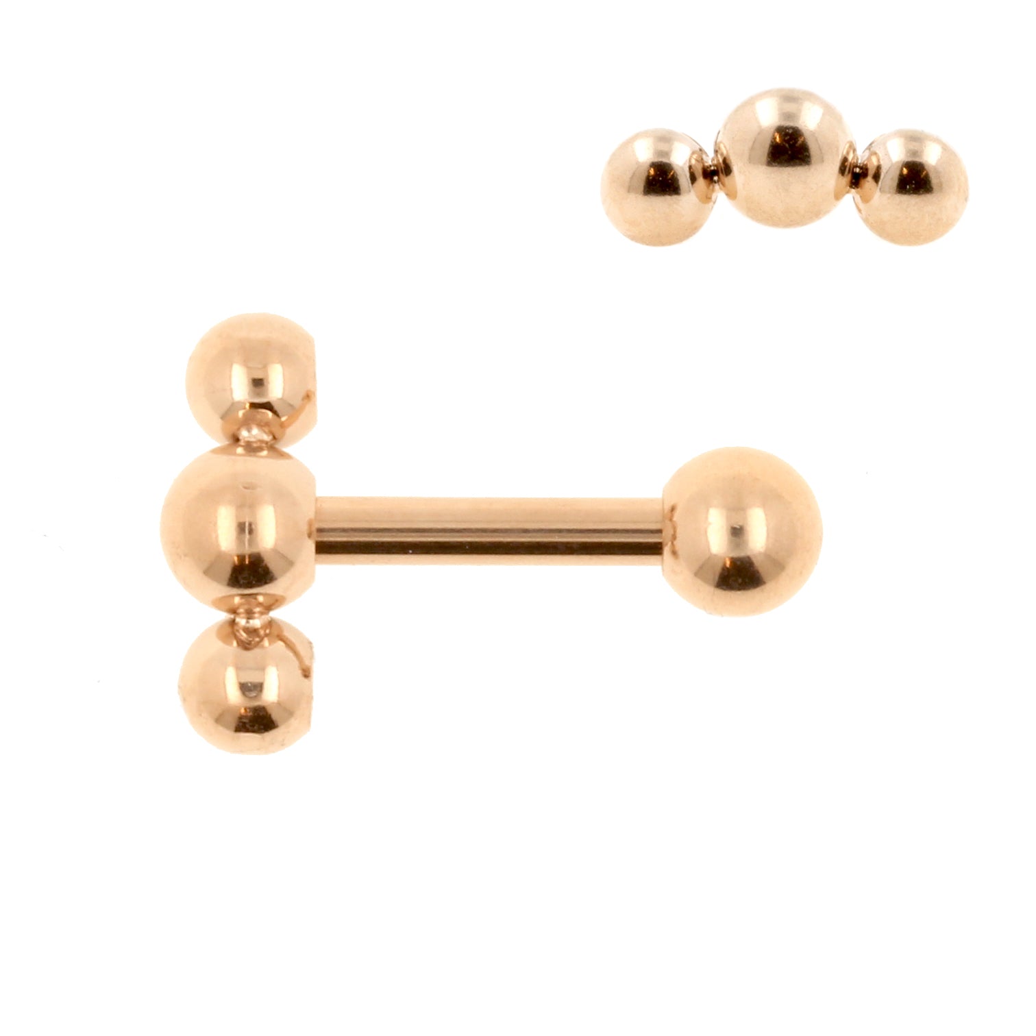 Surgical Steel Helix Barbell - Triple Dots 2,5 mm Rose Gold