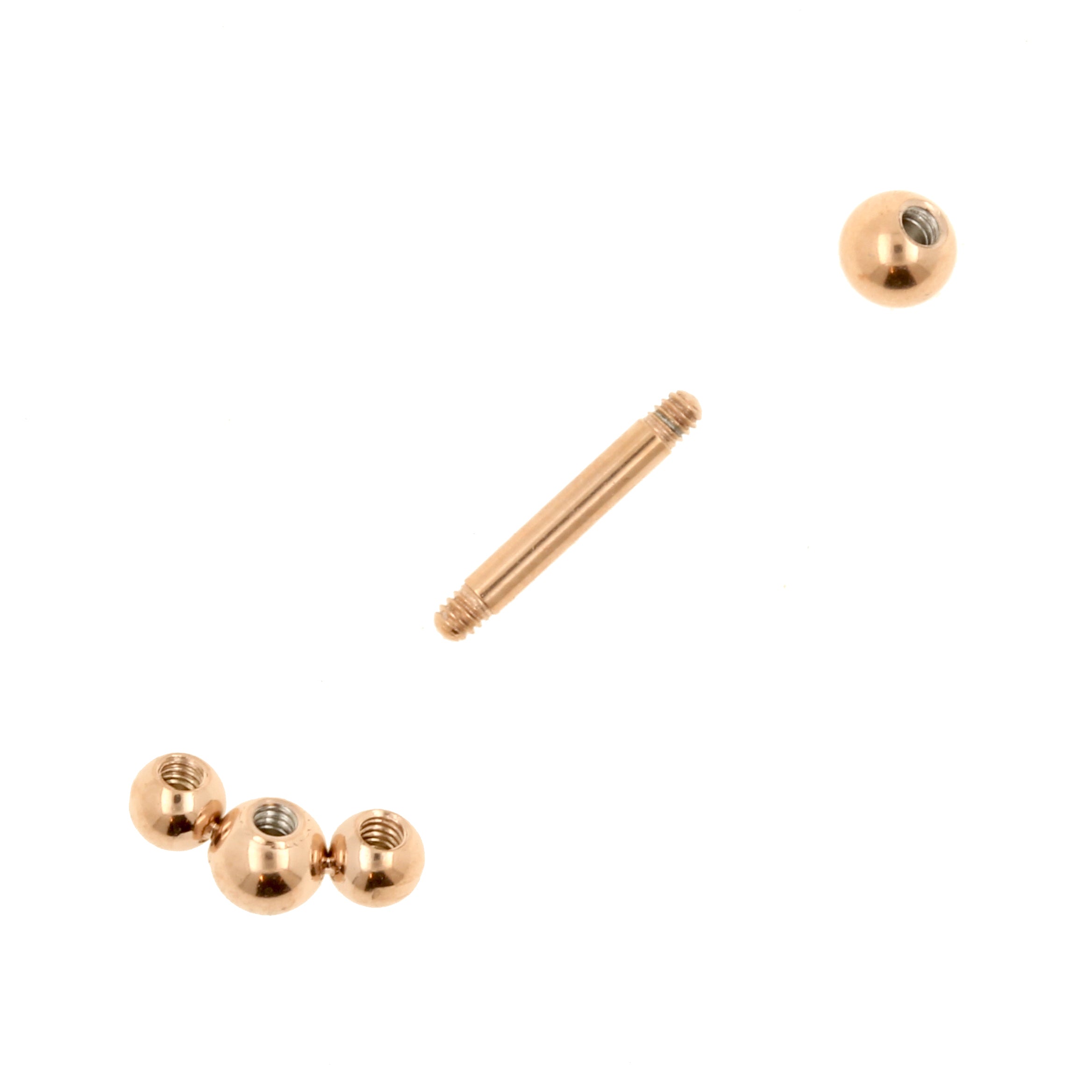 Surgical Steel Helix Barbell - Triple Dots 2,5 mm Rose Gold