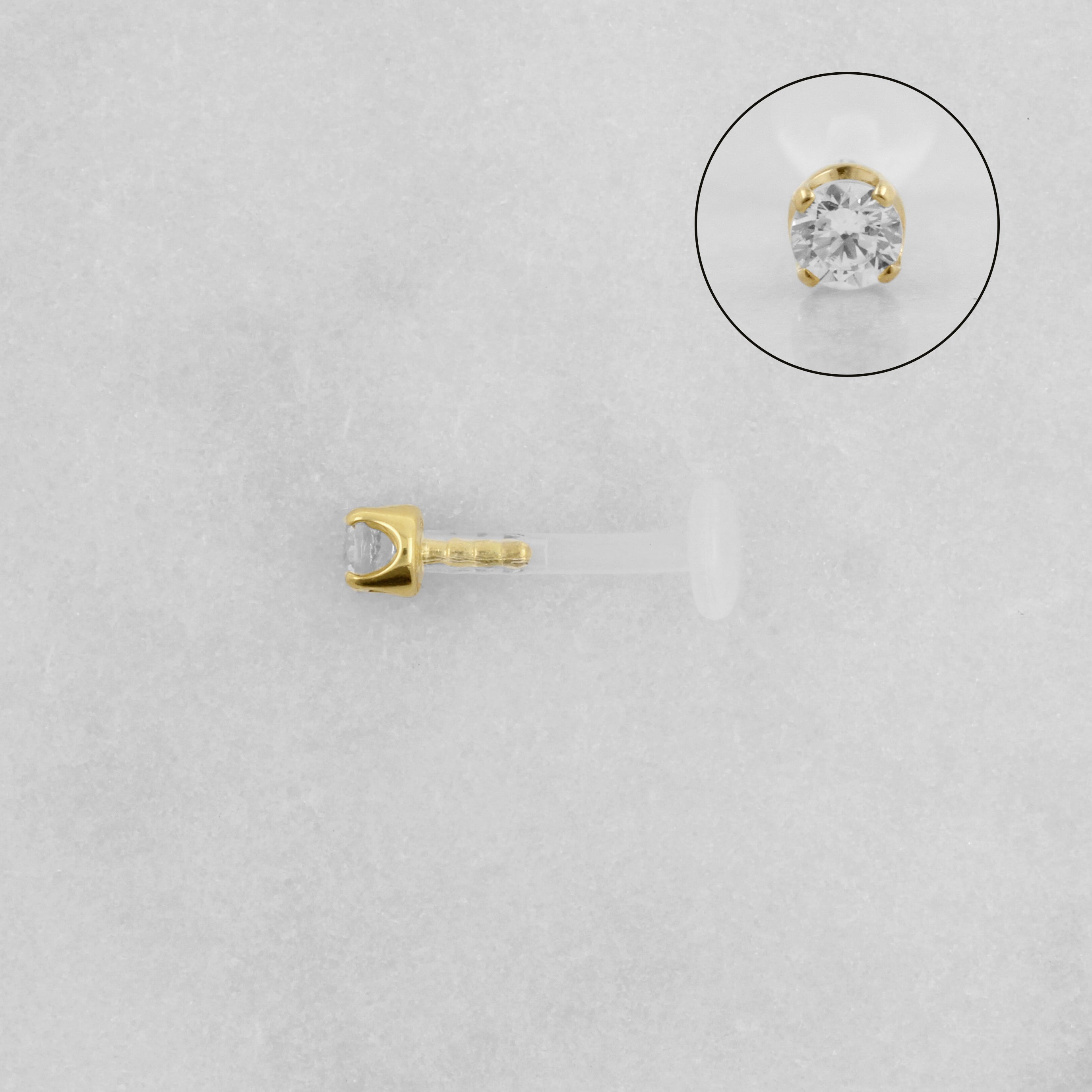 Bioplast Labret With Gold Zirconia Insert