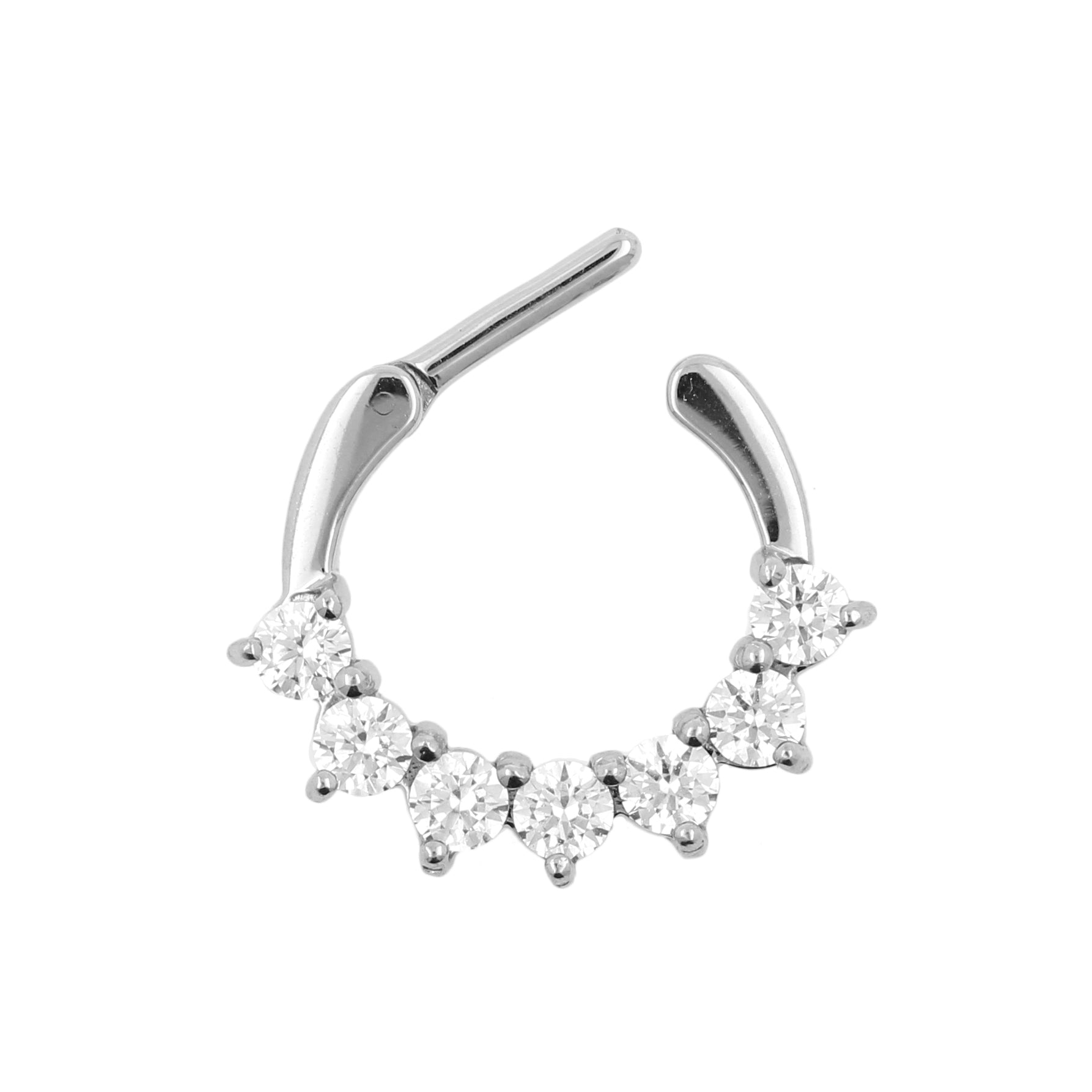 Surgical Steel Septum Clicker With 2,5mm Zirconia Clear