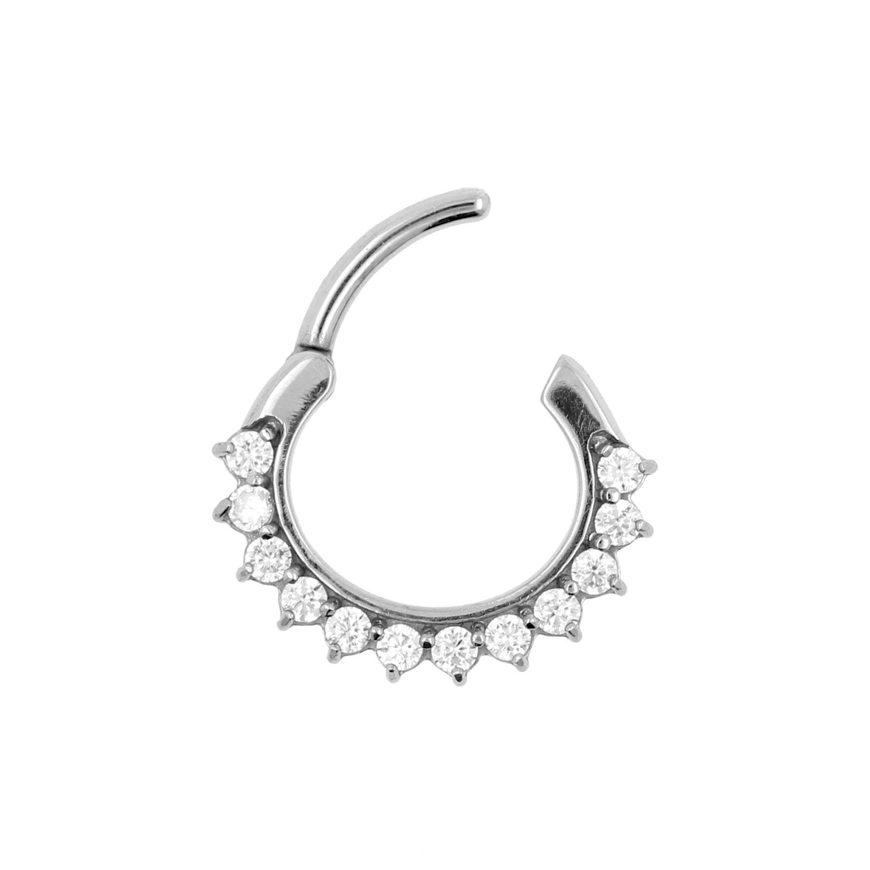 Surgical Steel Zirconia Sunflower Ring Clear