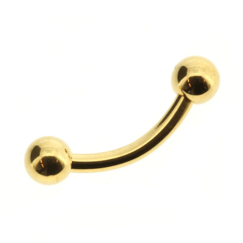 Surgical Steel Curved Barbell Gold