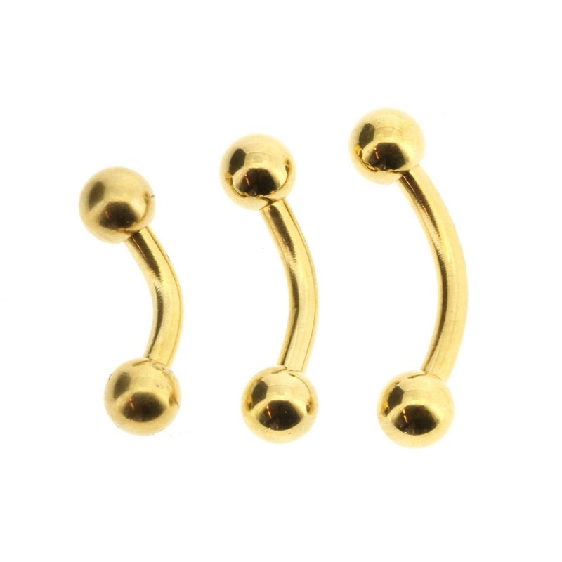 Surgical Steel Curved Barbell Gold