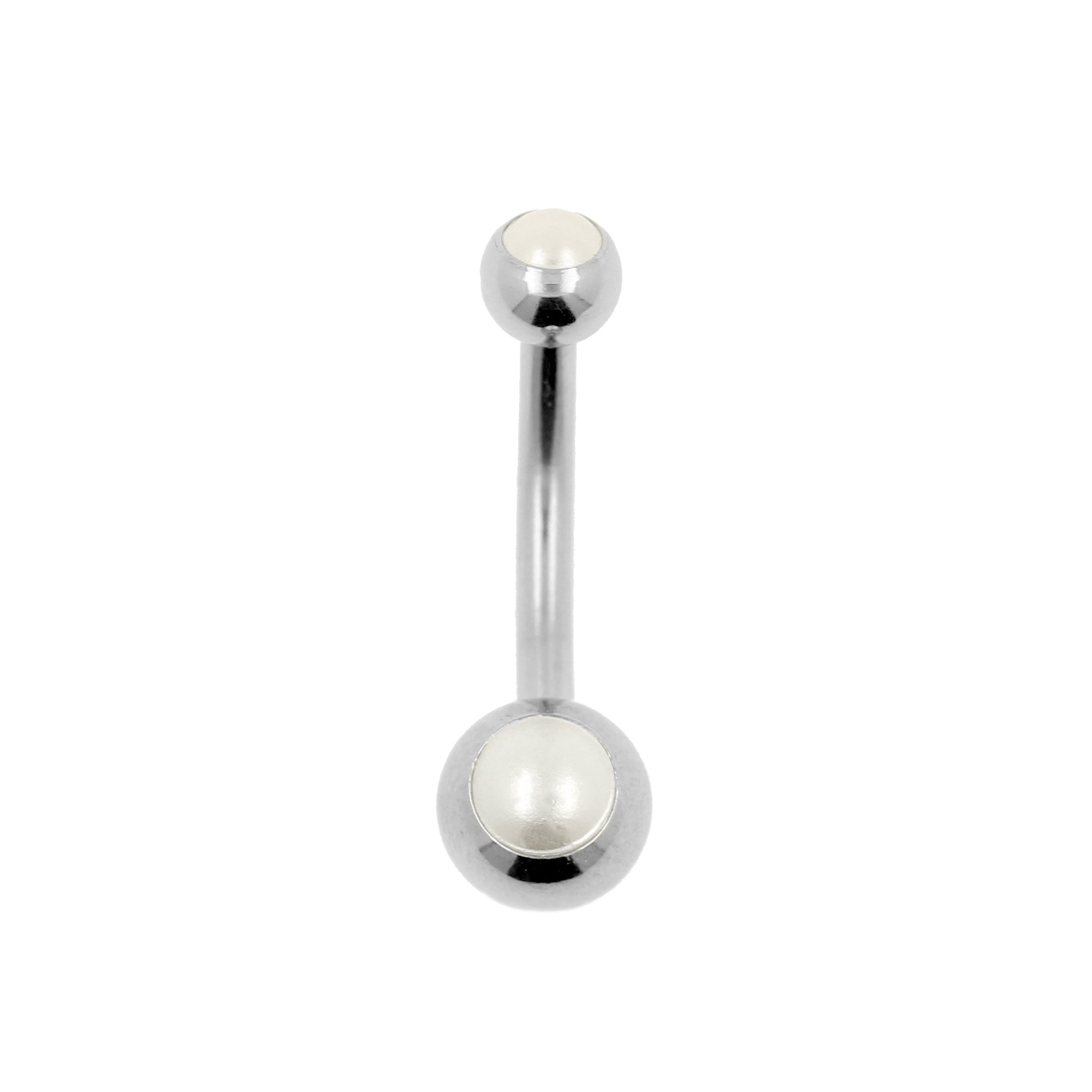 Surgical Steel Belly Ring With Pearls