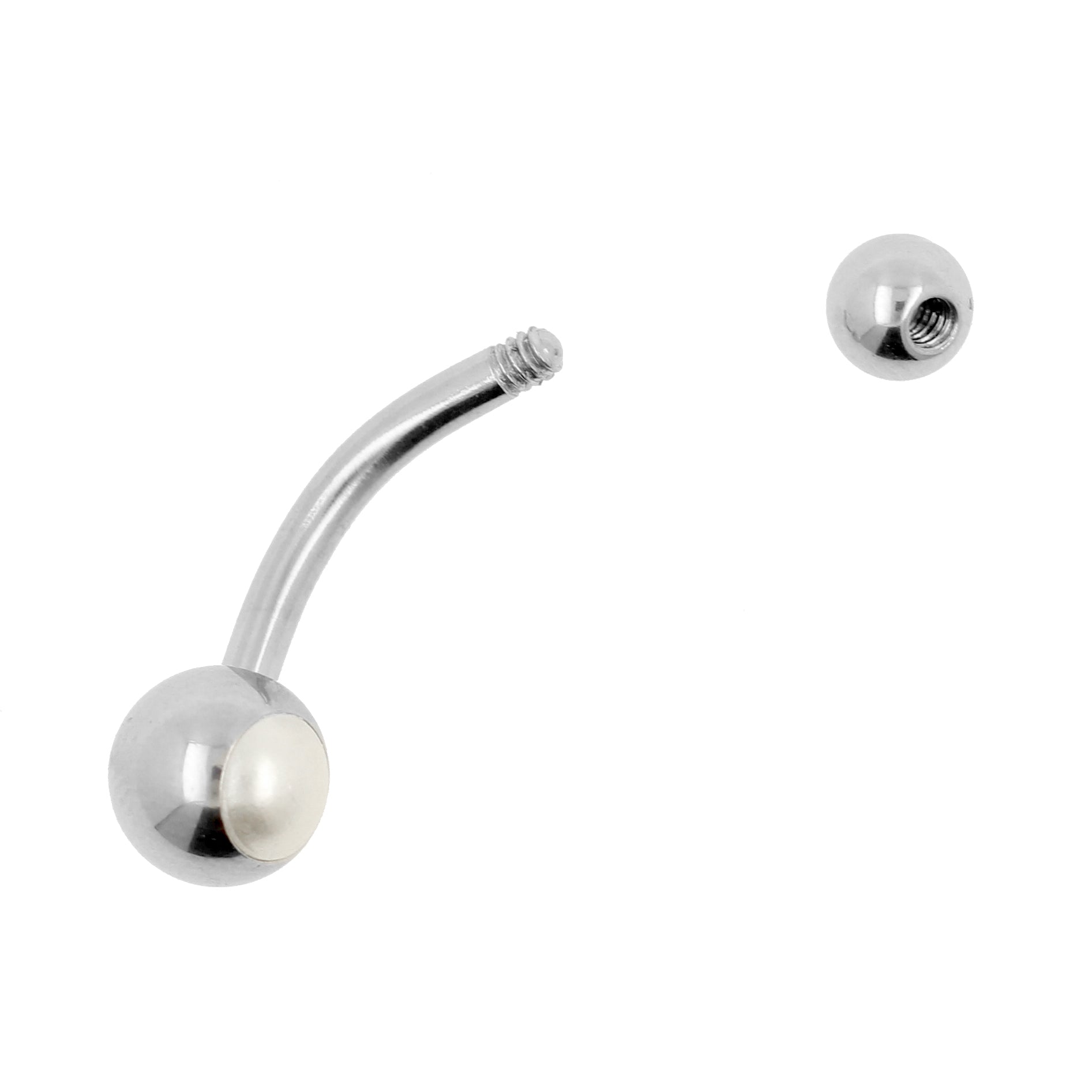 Surgical Steel Belly Ring With Pearls