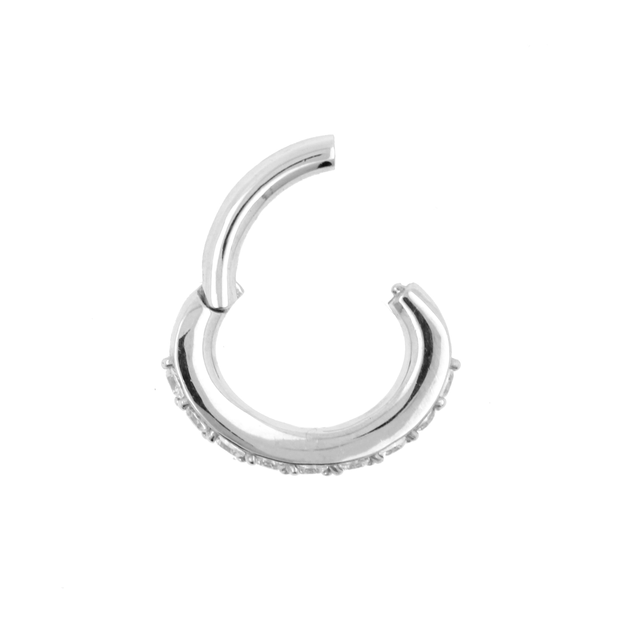 Nickel-Free Stainless Steel Zirconia Belly Ring Clicker Clear