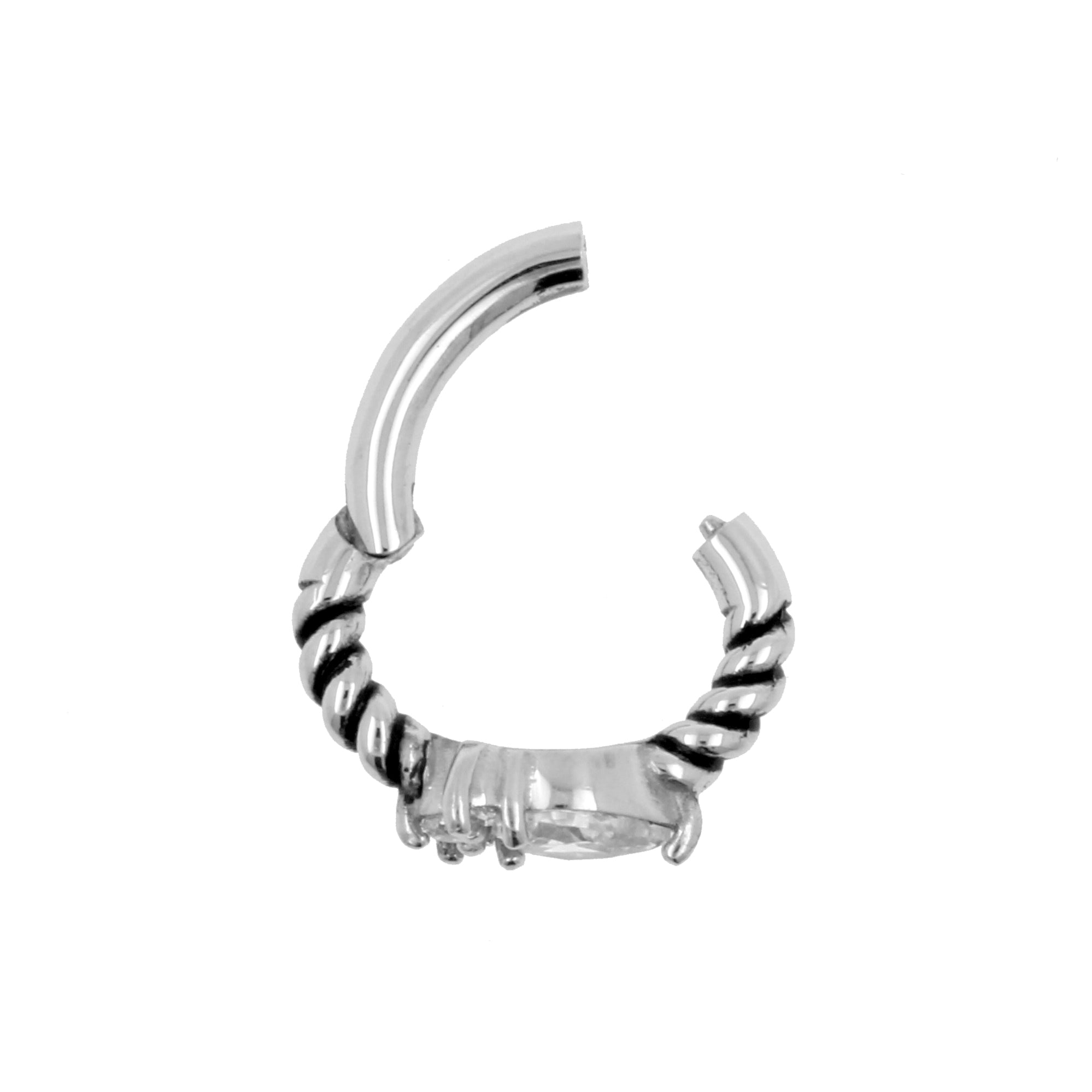 Nickel-Free Stainless Steel Zirconia Belly Ring Clicker - Vintage Droplet Clear