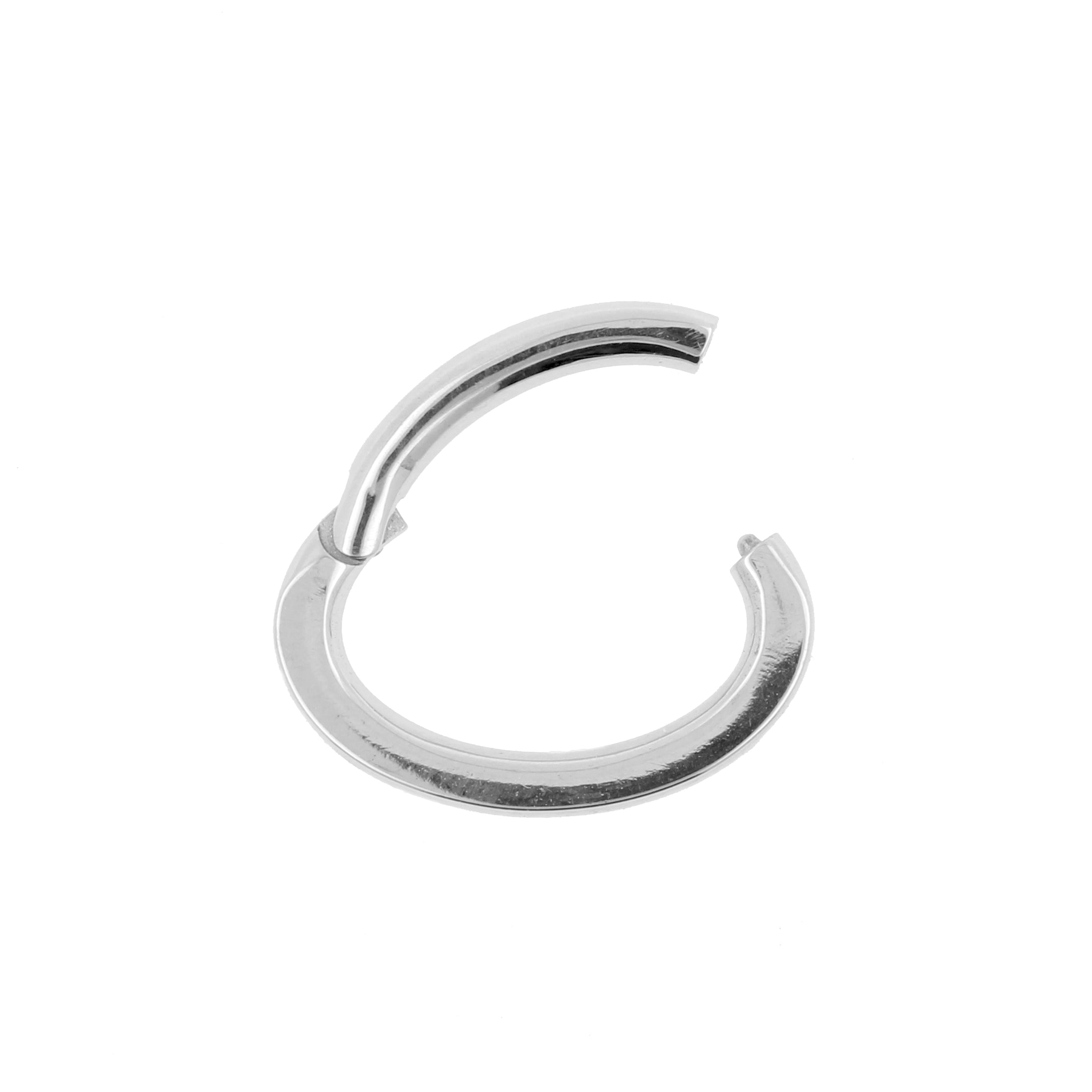 Nickel-Free Stainless Steel Belly Ring Clicker - Flat Silver