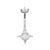 Surgical Steel Belly Ring Zirconia Star Silver