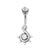 Surgical Steel Belly Ring Zirconia S Cluster Silver