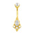 Surgical Steel Belly Ring Zirconia Oval Cluster Gold