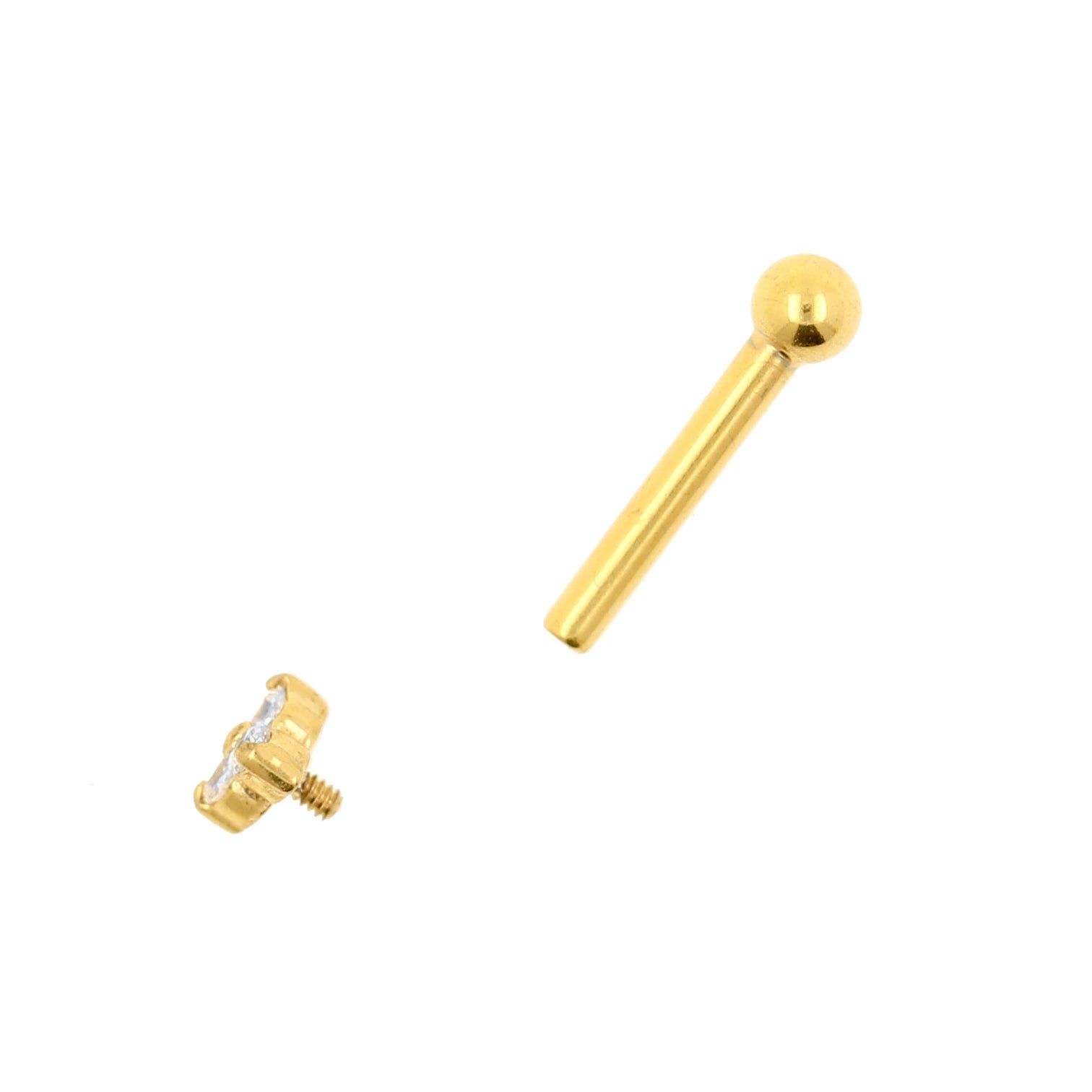 Surgical Steel Tragus Barbell - Zirconia Trinity