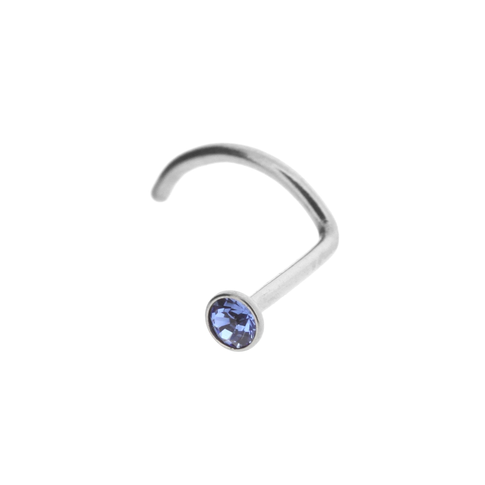 Titanium Jewelled Nosestud Sapphire