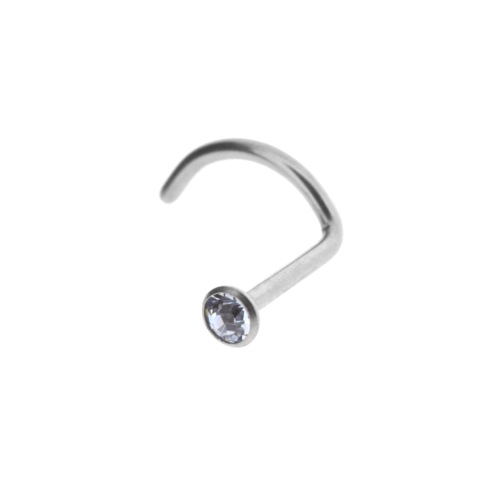 Titanium Jewelled Nosestud Light Blue Sapphire