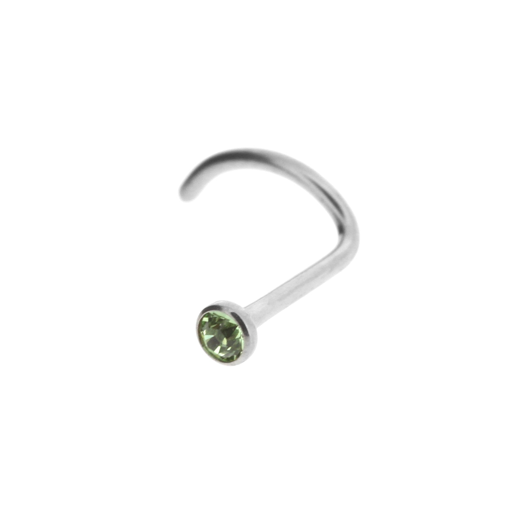 Titanium Jewelled Nosestud Peridot