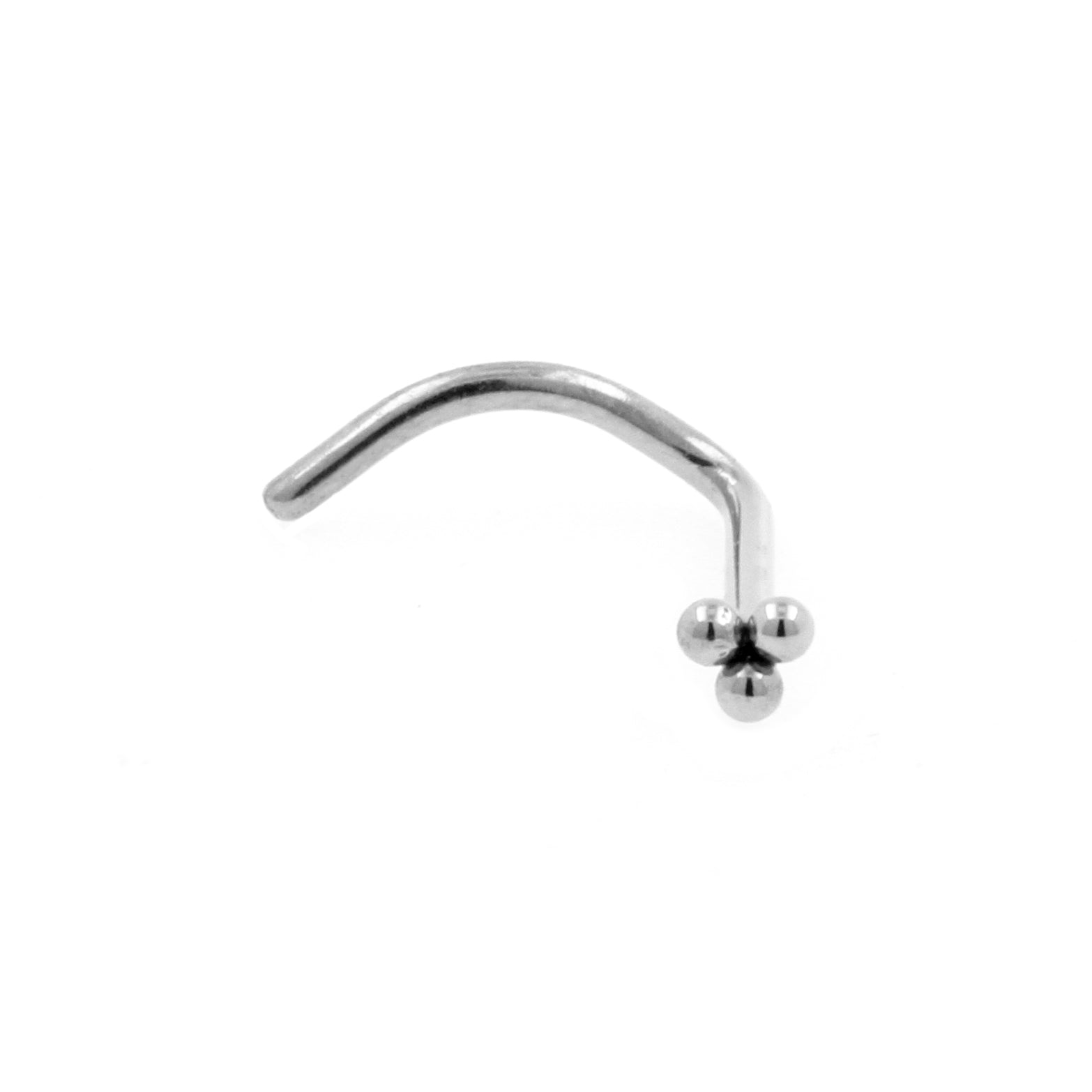 Titanium Nosestud Triple Dots Silver