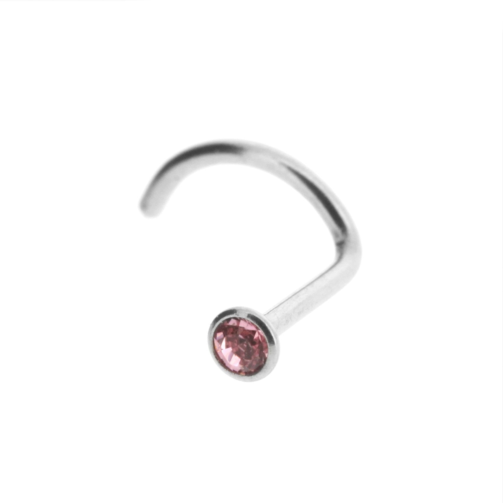 Surgical Steel Jewelled Nosestud Rose