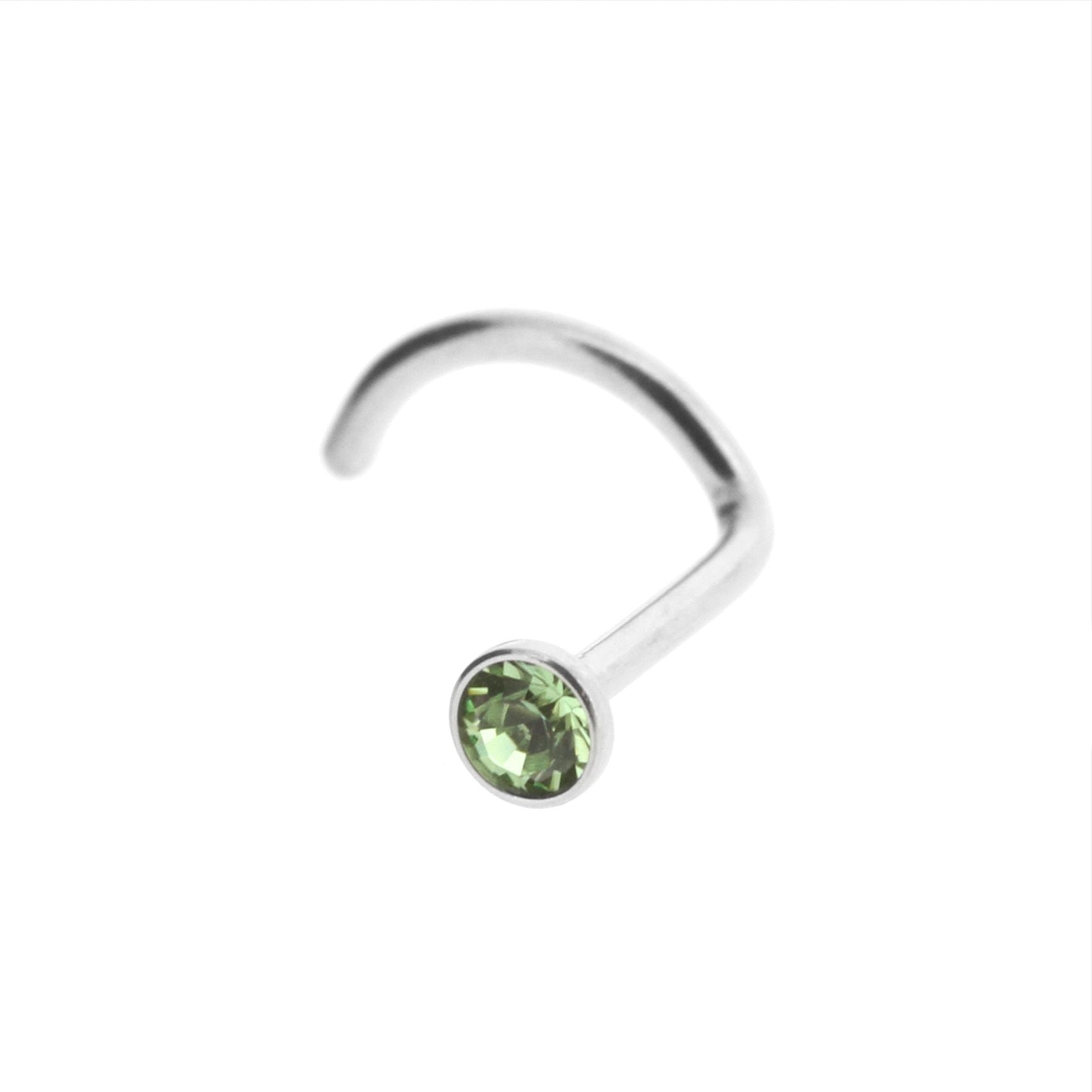 Surgical Steel Jewelled Nosestud Peridot