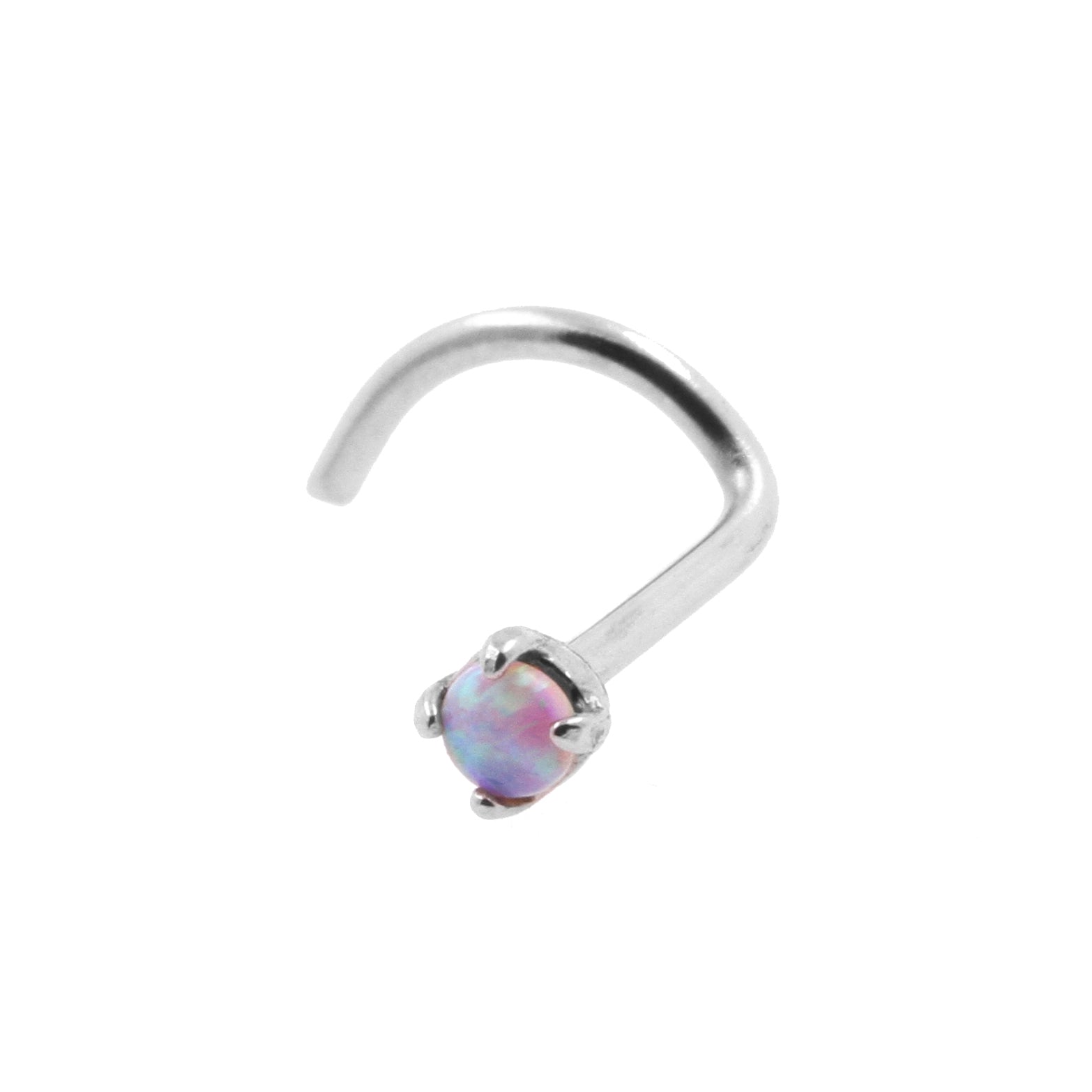 Chirurgisch Stalen Neuspiercing Met Opaal In Zetting Pink Opal