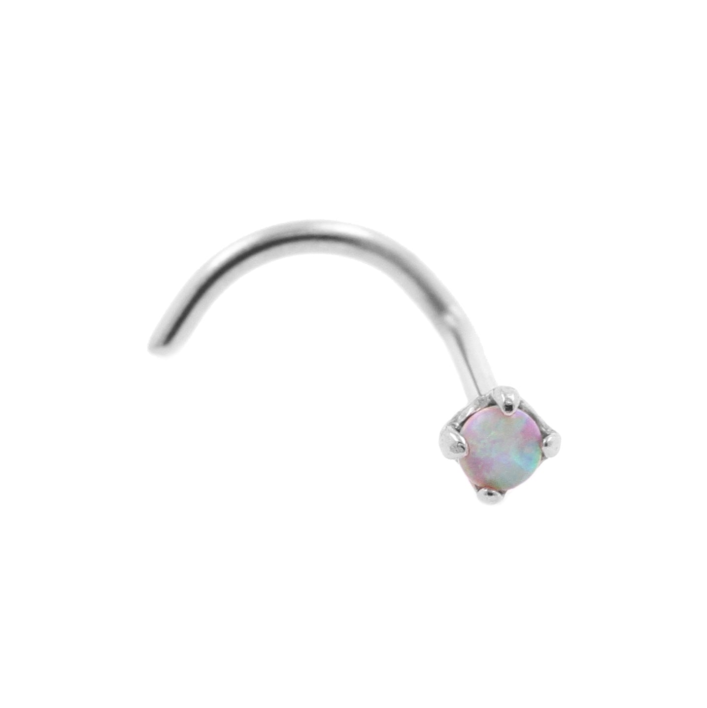 Chirurgisch Stalen Neuspiercing Met Opaal In Zetting Pink Opal