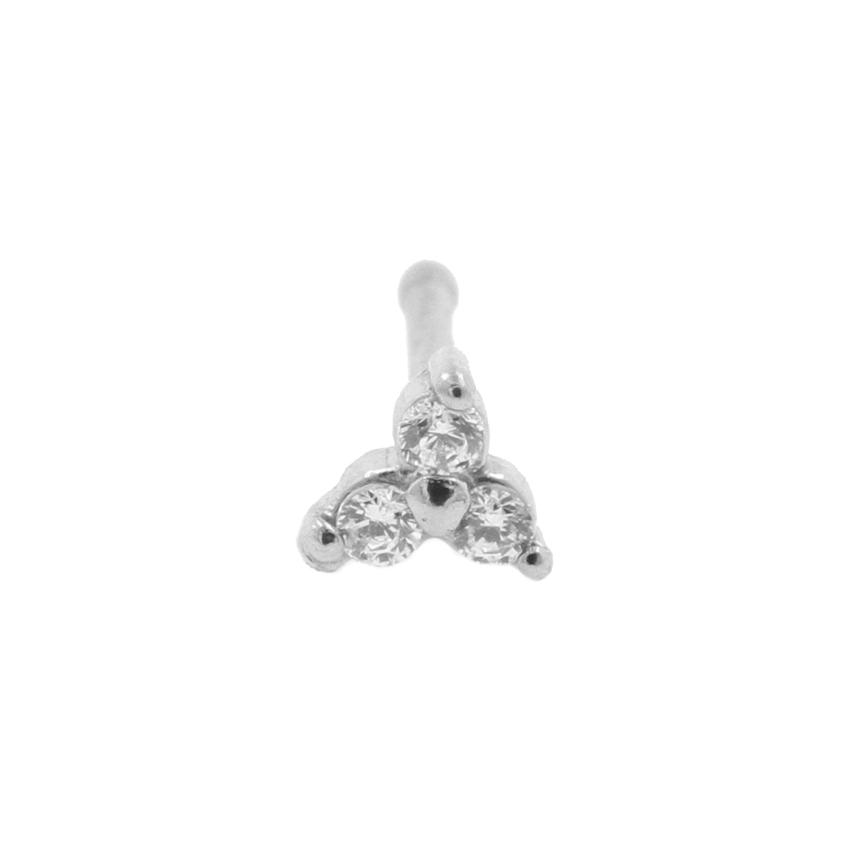 Chirurgisch Stalen Neusbone Zirkonia Trinity Clear