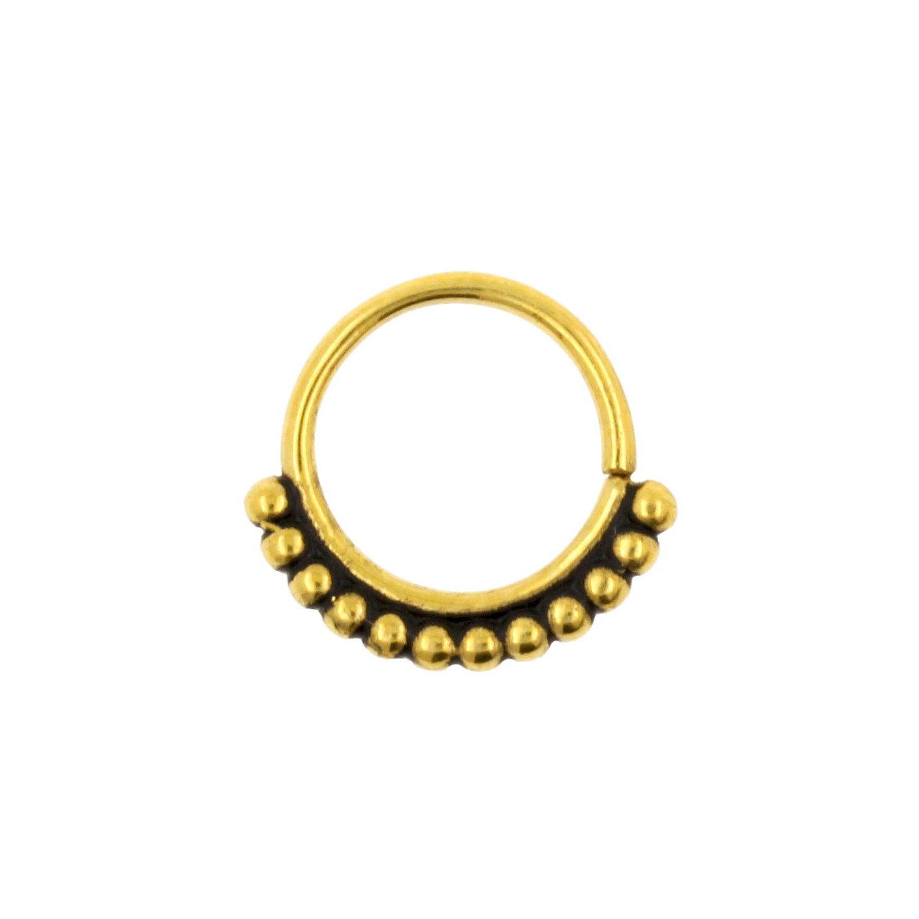 Surgical Steel Continuous Ring - Vintage Dots Gold