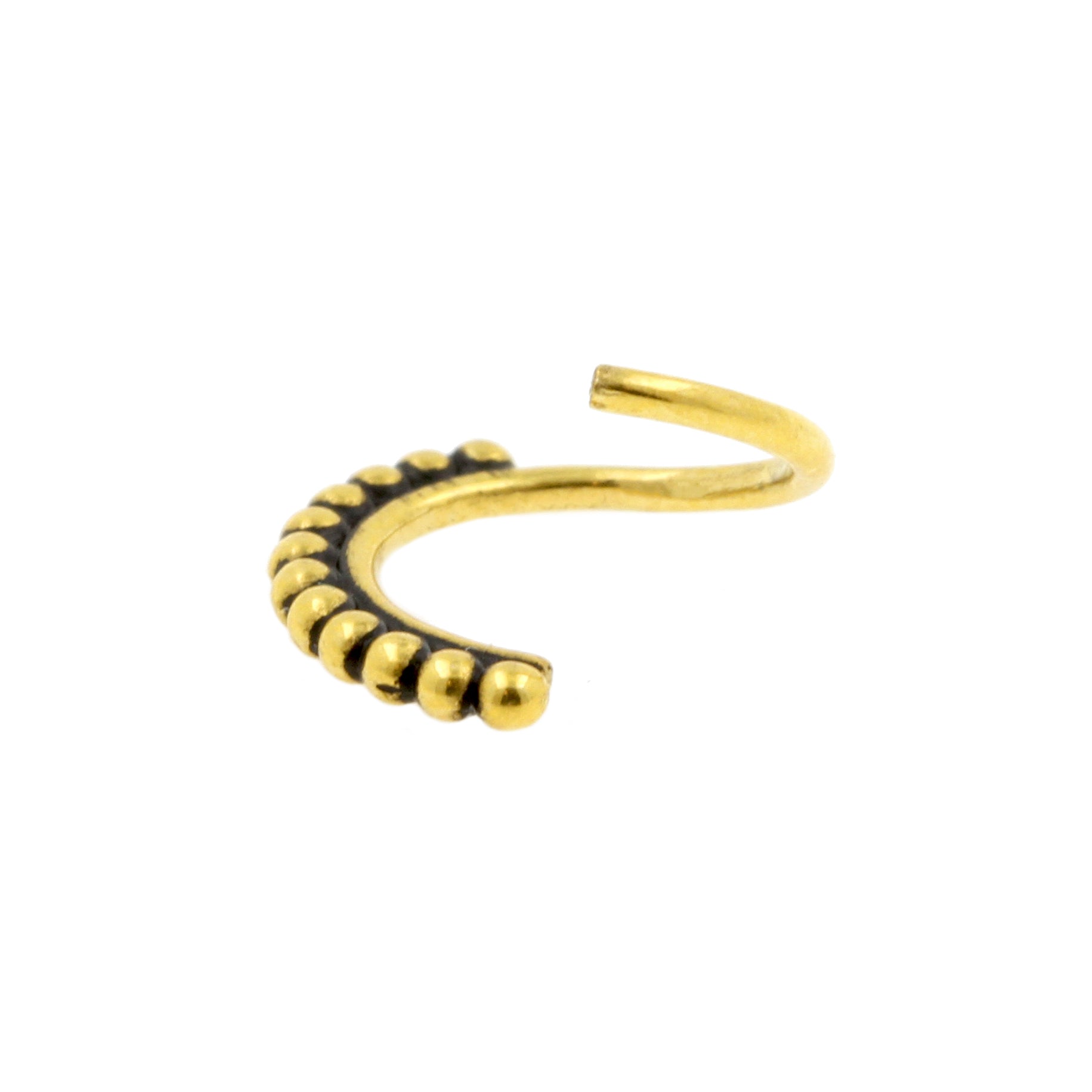 Surgical Steel Continuous Ring - Vintage Dots Gold