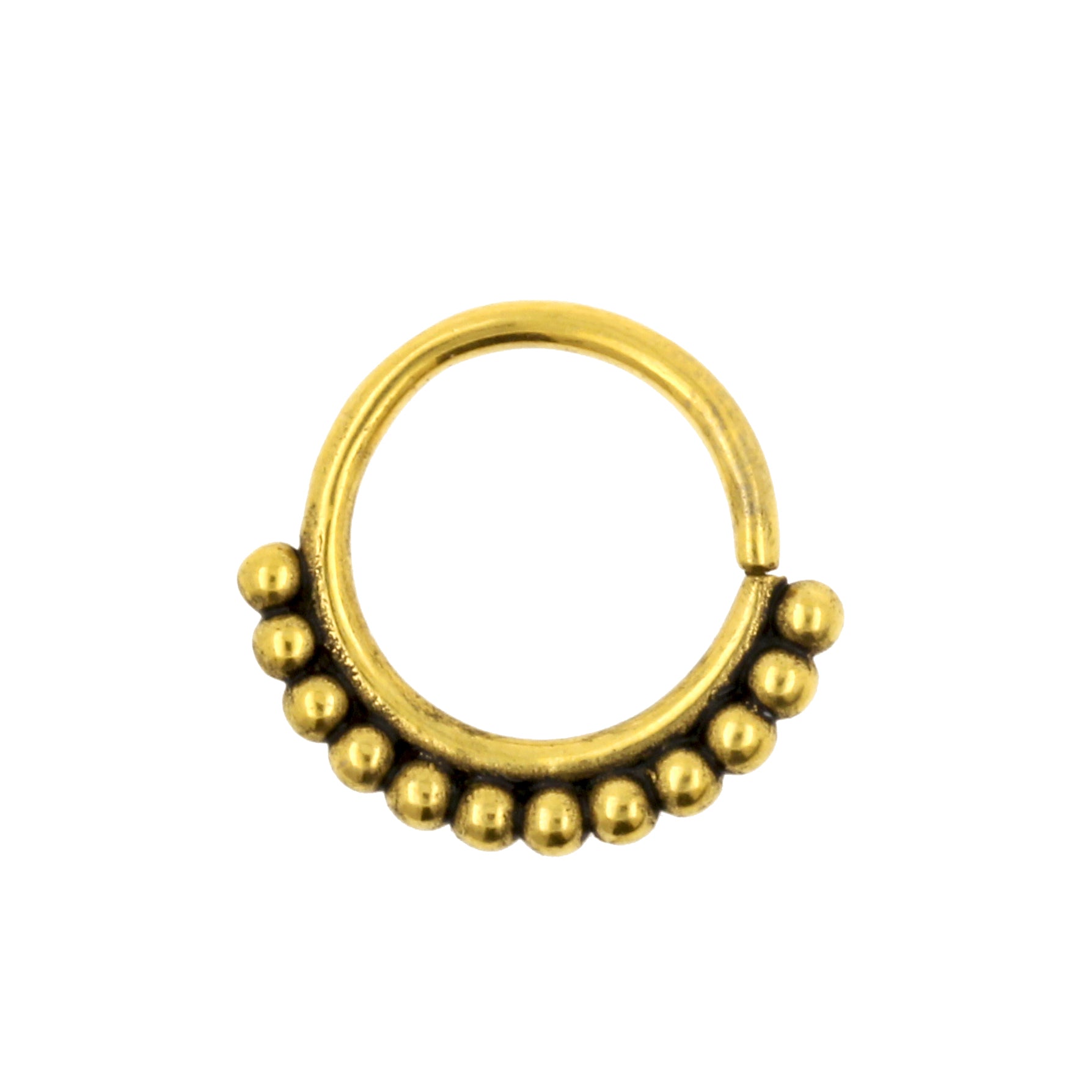 Chirurgisch Stalen Doorlopende Ring - Vintage Dots Goud