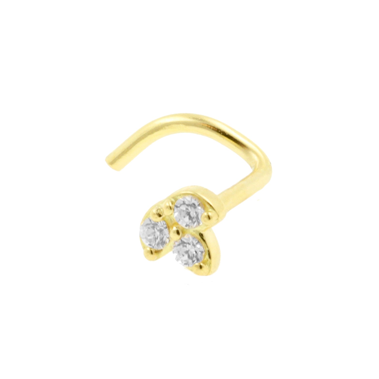 18 Karat Gold Nose Stud With Zirconia - Trinity Gold