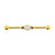 Surgical Steel Jewelled Industrial Barbell - Oval Jewel Gold