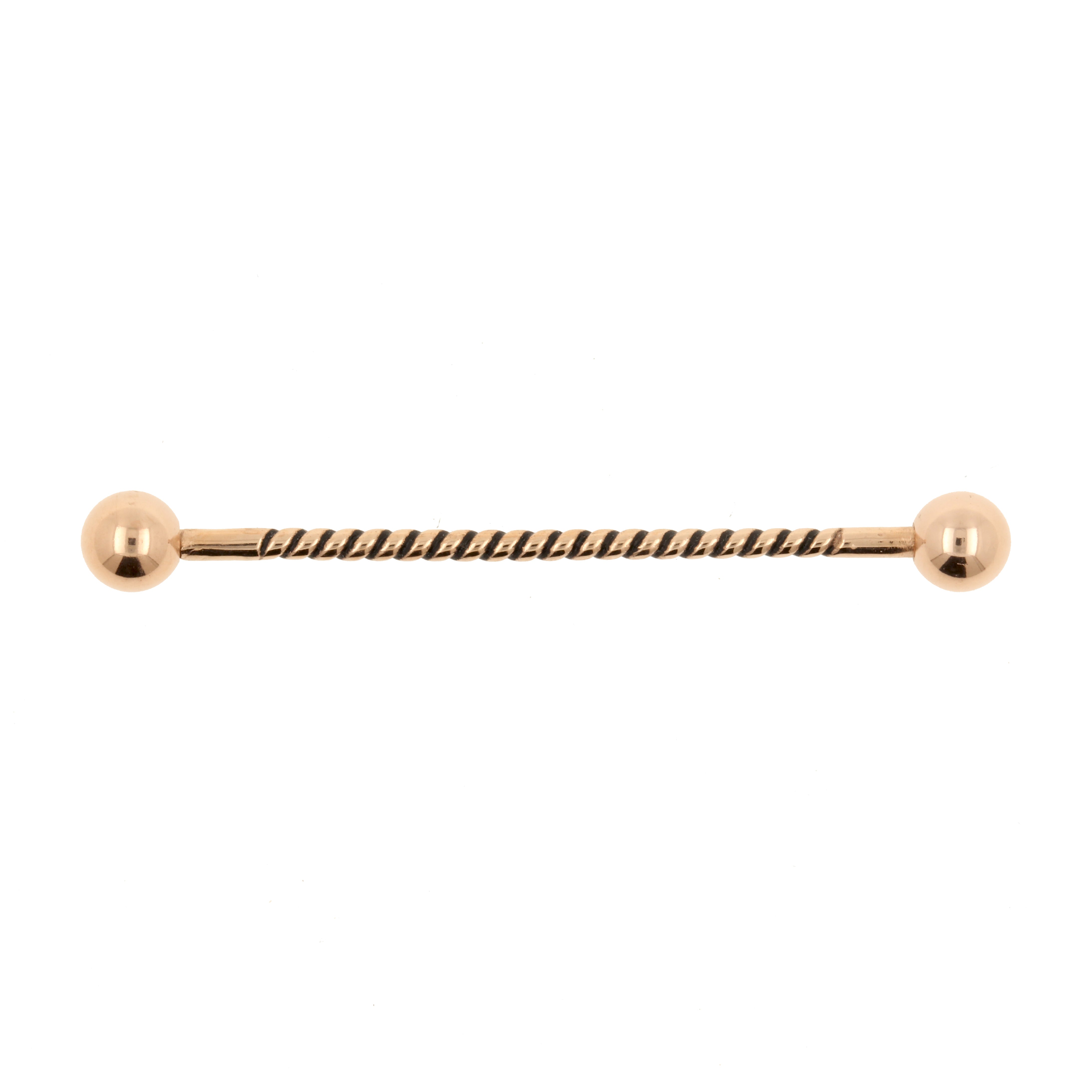 Surgical Steel Industrial Barbell - Twisted Wire Rose Gold