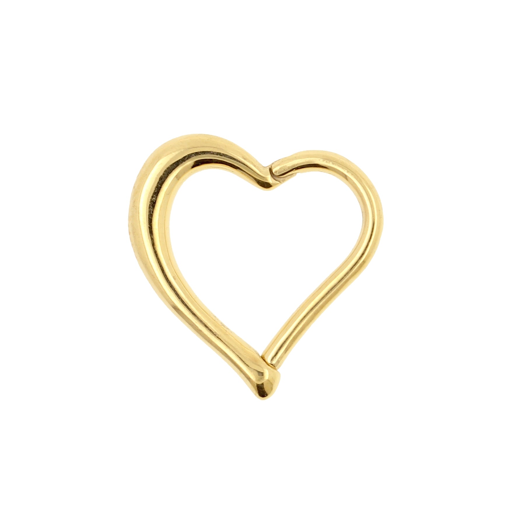 Surgical Steel Heart Shaped Click Ring Gold