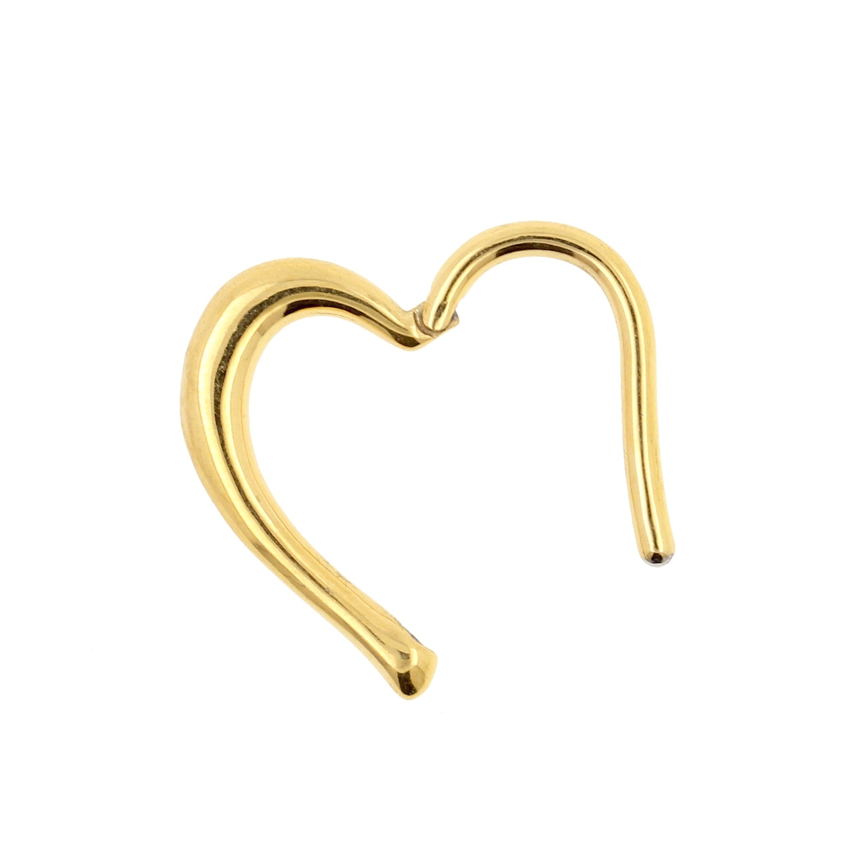 Surgical Steel Heart Shaped Click Ring Gold