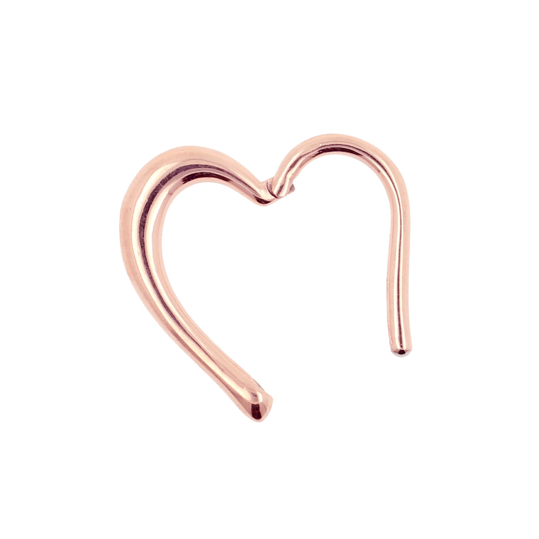 Surgical Steel Heart Shaped Click Ring Rose Gold