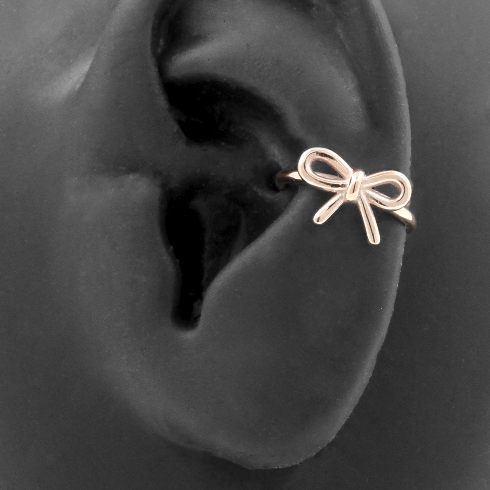 Nickel-Free Stainless Steel Conch Clicker - Bow Rose Gold