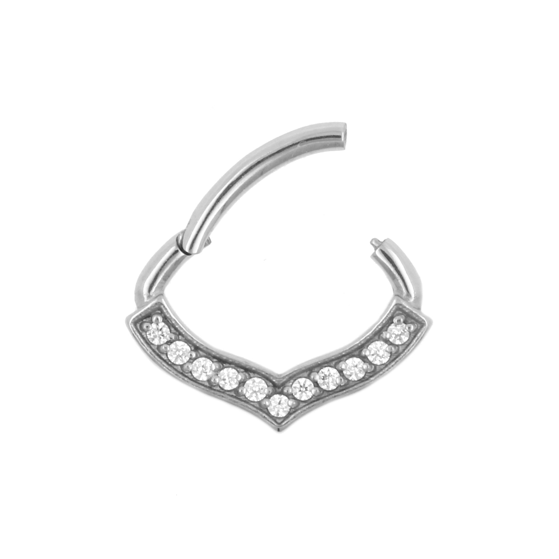 Surgical Steel Daith Clicker - Zirconia Drop Silver