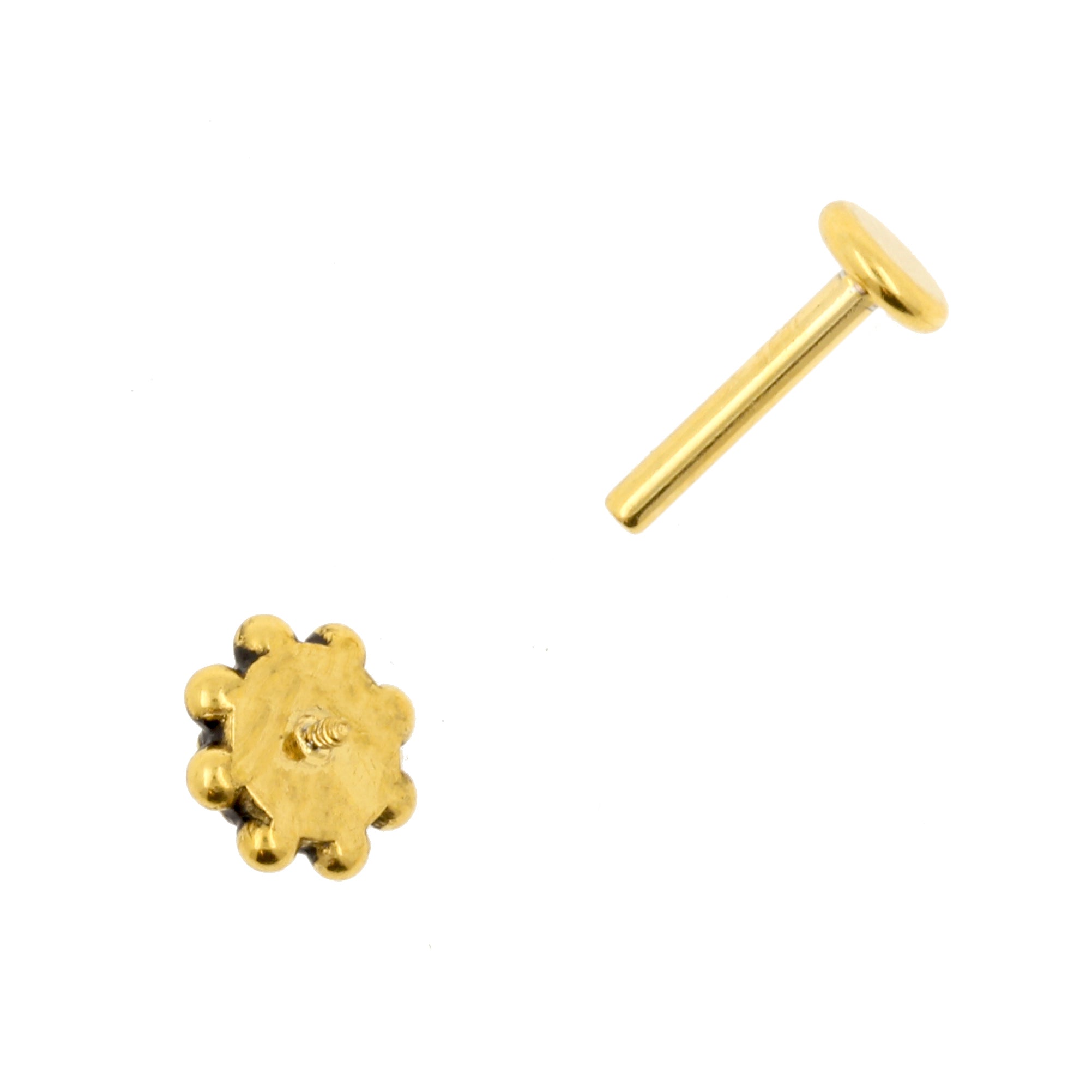 Surgical Steel Zirconia Labret Stud - Sun Gold