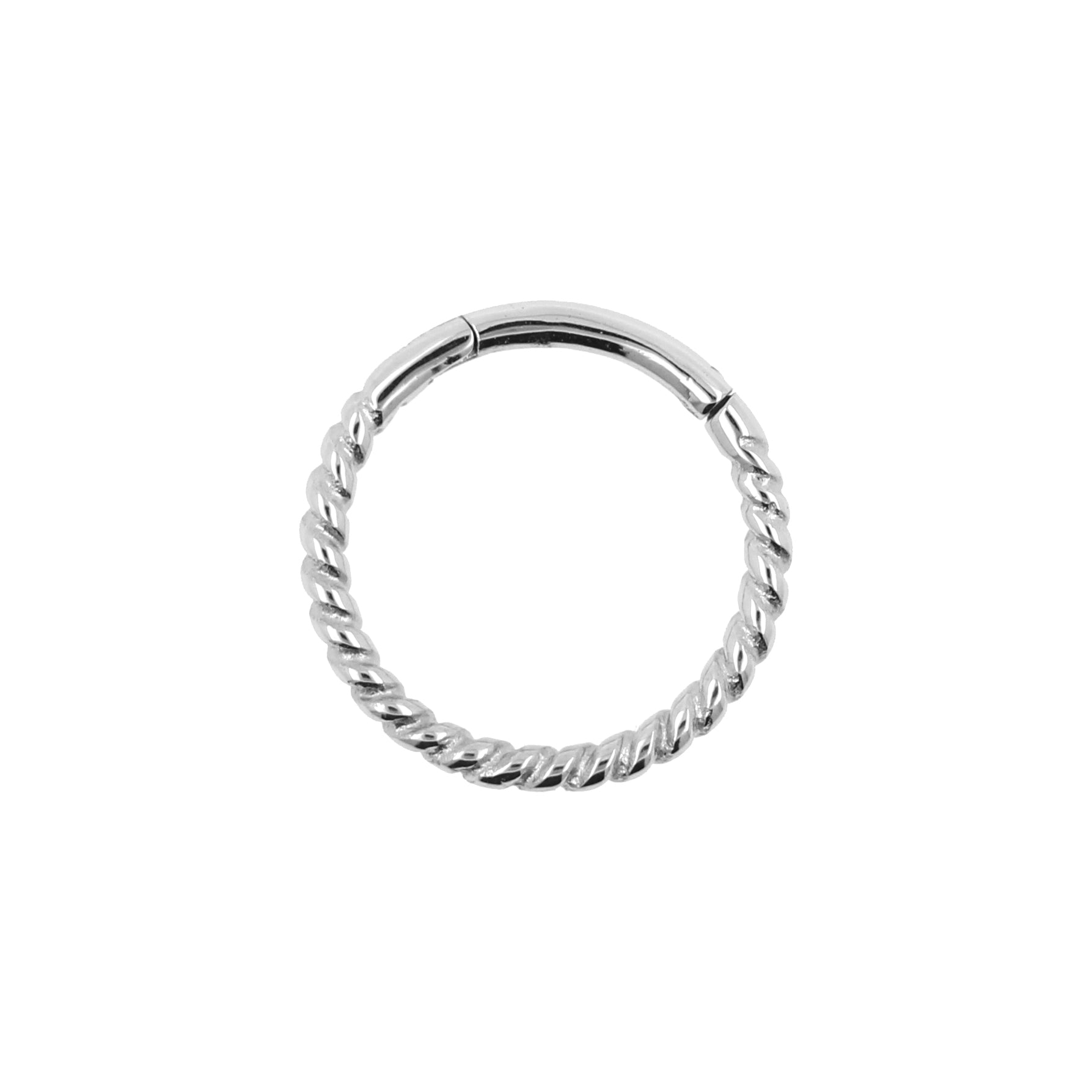 Surgical Steel Click Ring - Twisted Wire Silver