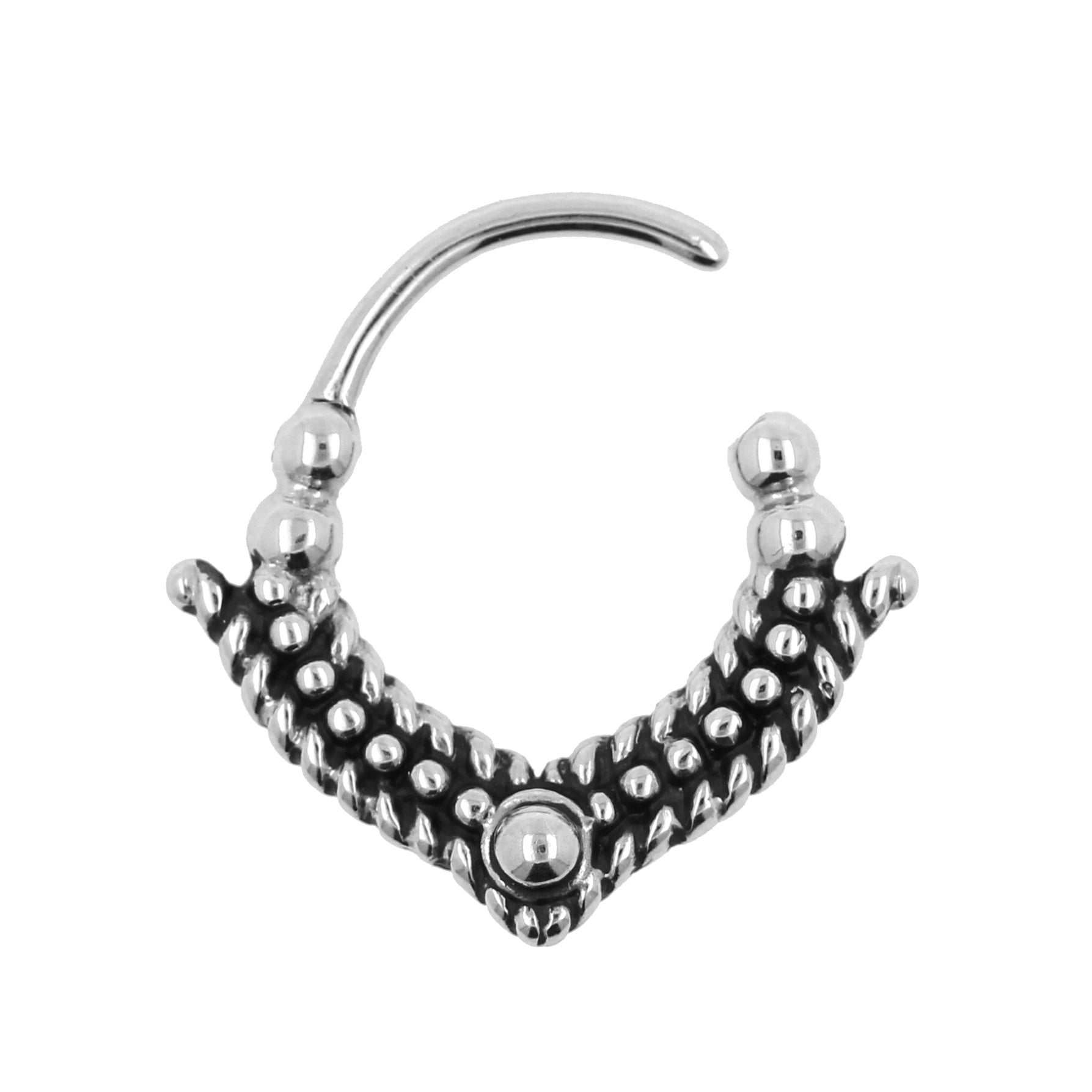 Surgical Steel Click Ring - Wire Anchor Silver