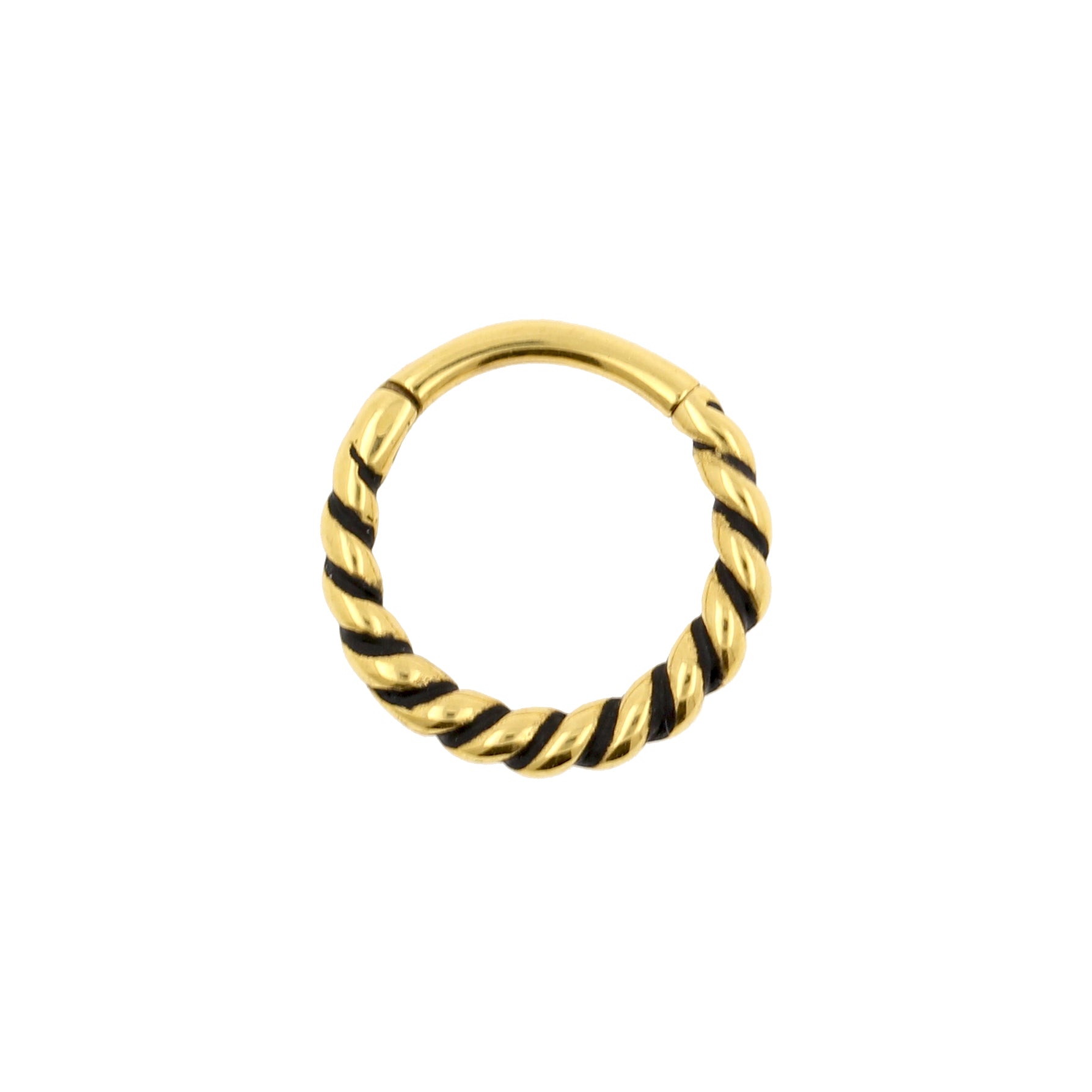 Surgical Steel Click Ring - Twisted Wire Gold