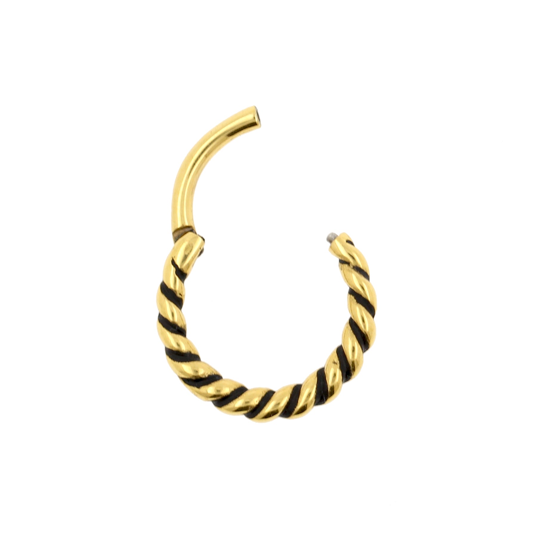 Surgical Steel Click Ring - Twisted Wire Gold