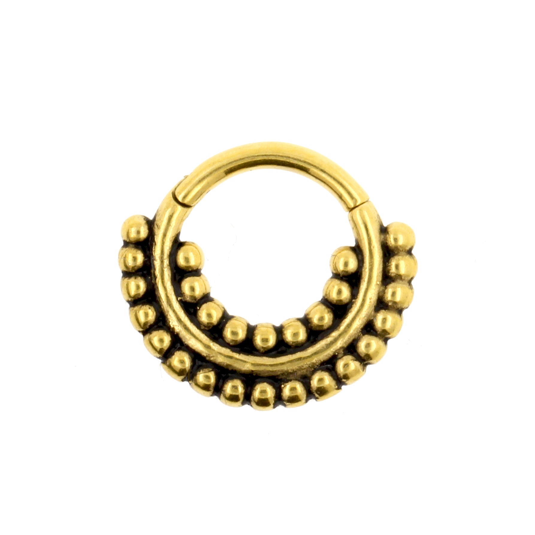 Surgical Steel Click Ring - Vintage Dots Gold