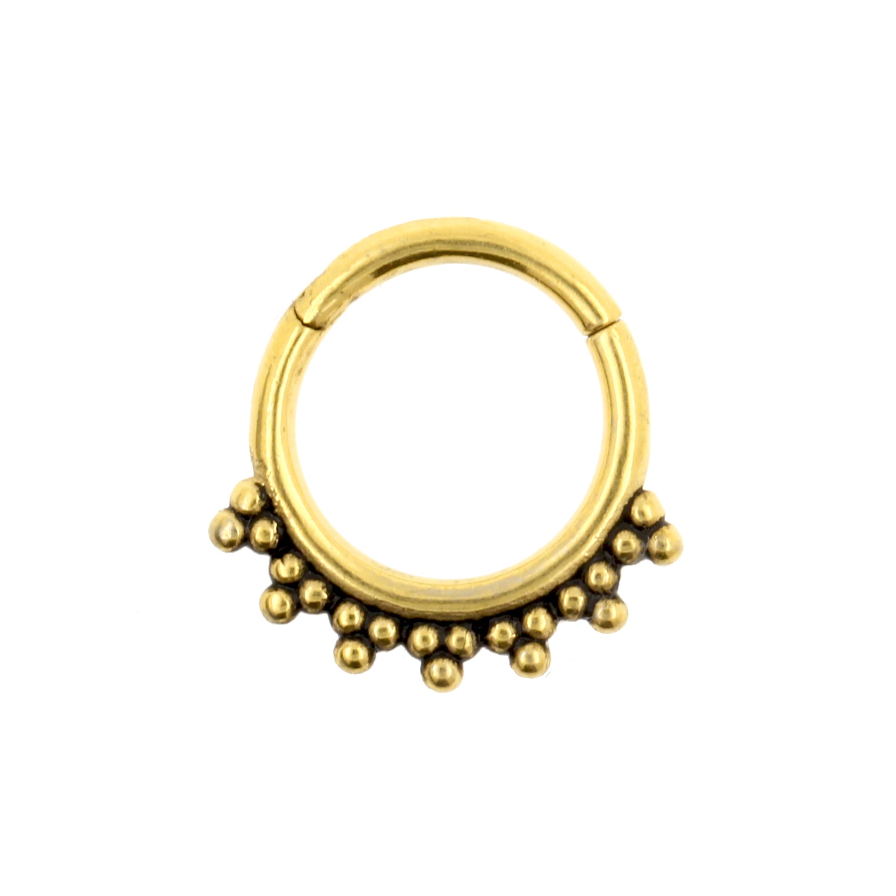 Surgical Steel Click Ring - Vintage Dots Gold