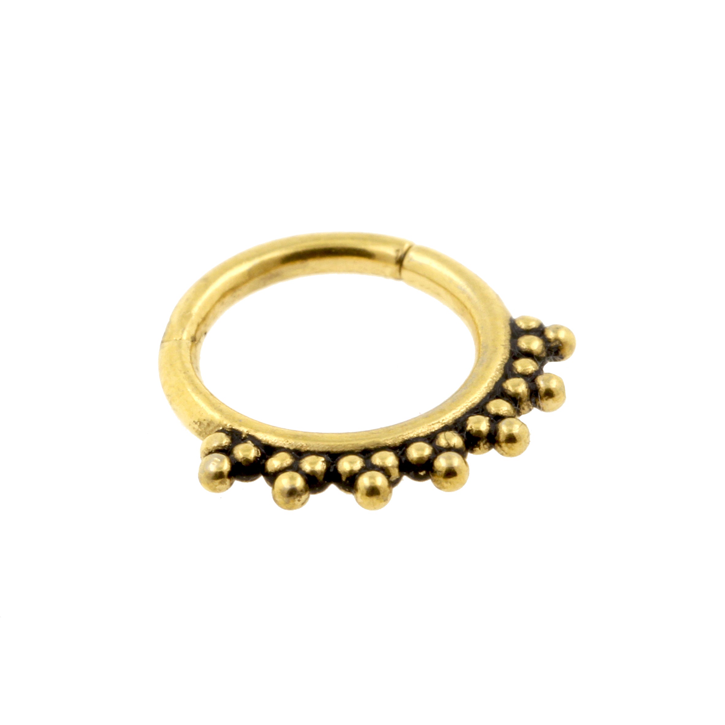 Surgical Steel Click Ring - Vintage Dots Gold