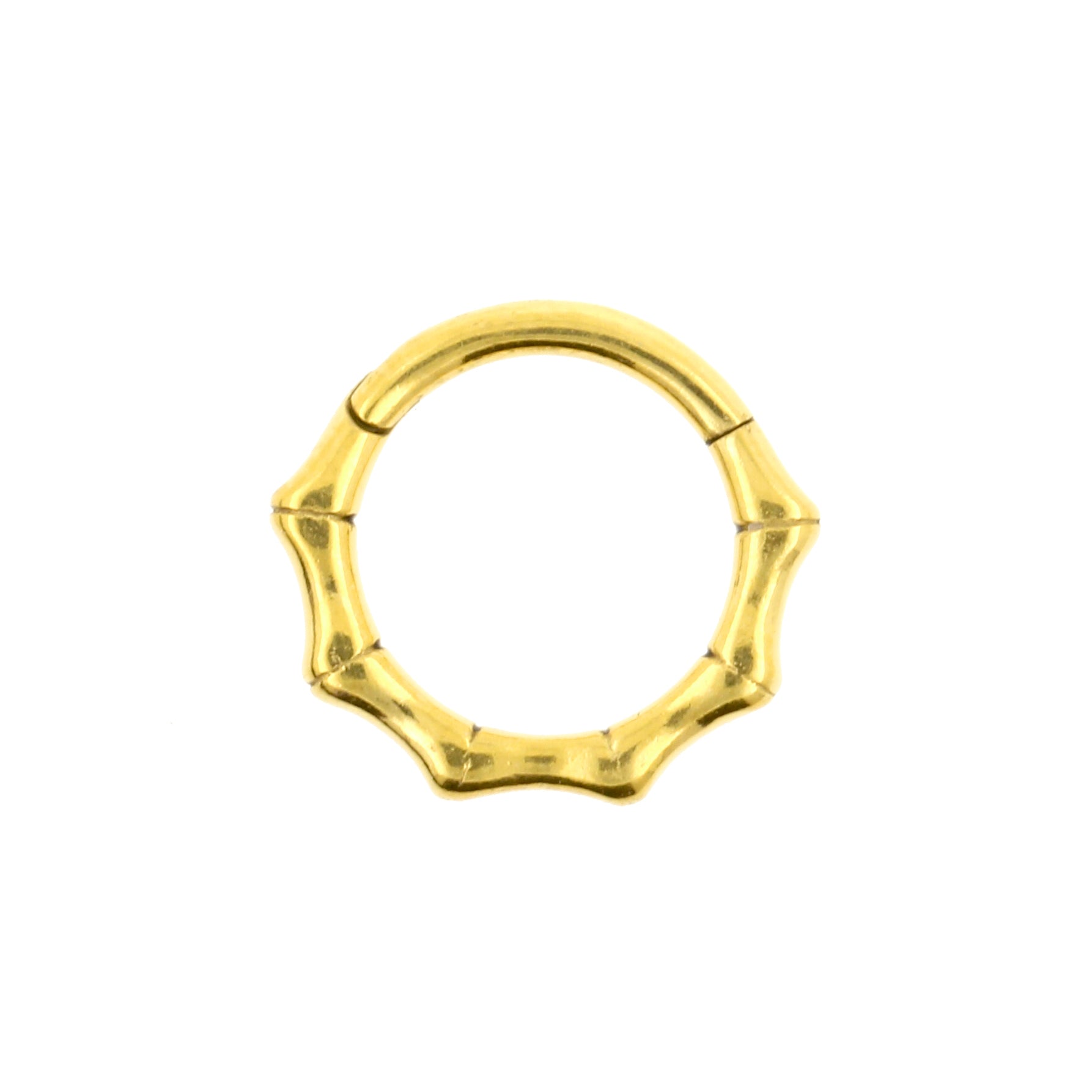 Surgical Steel Click Ring Bamboo Gold