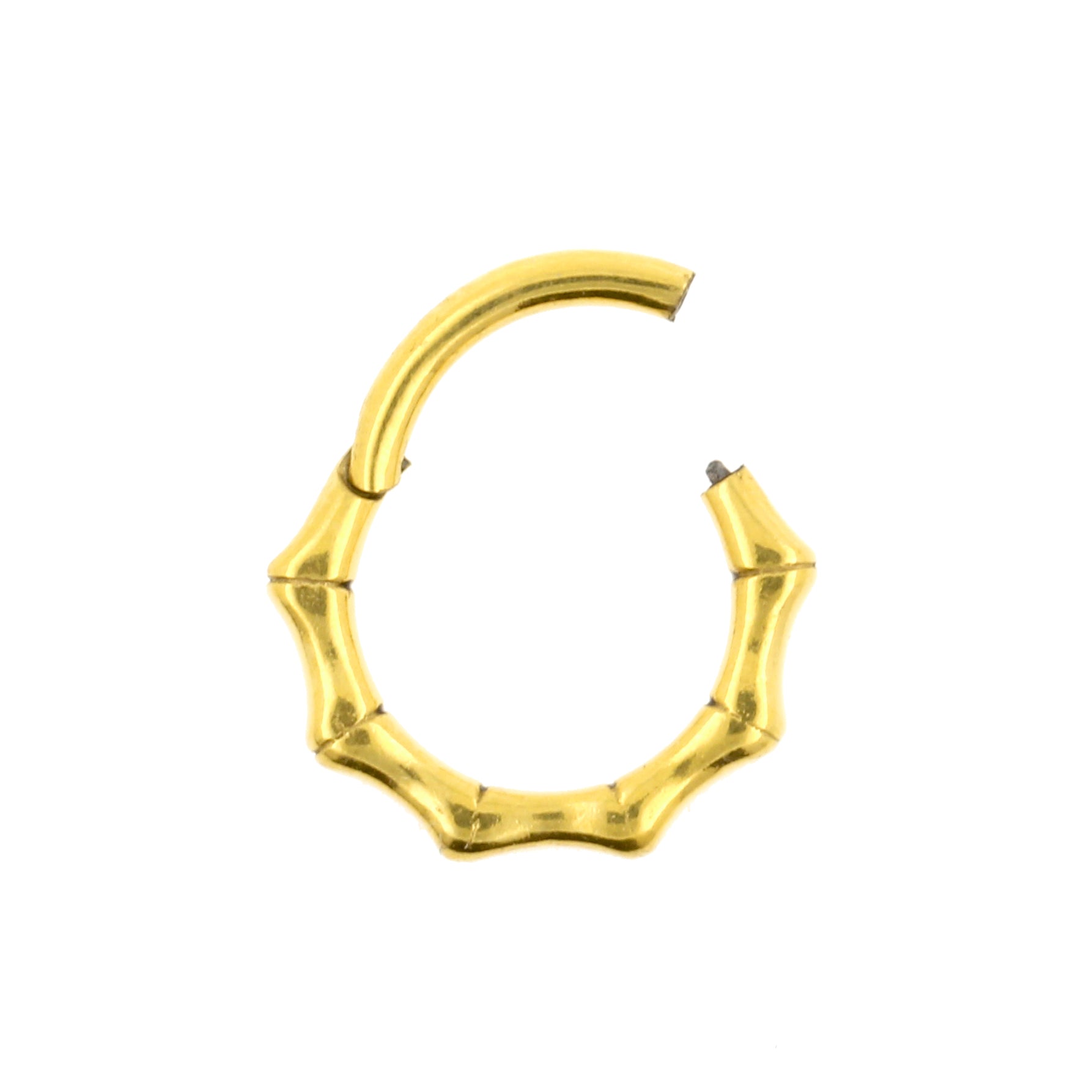 Surgical Steel Click Ring Bamboo Gold