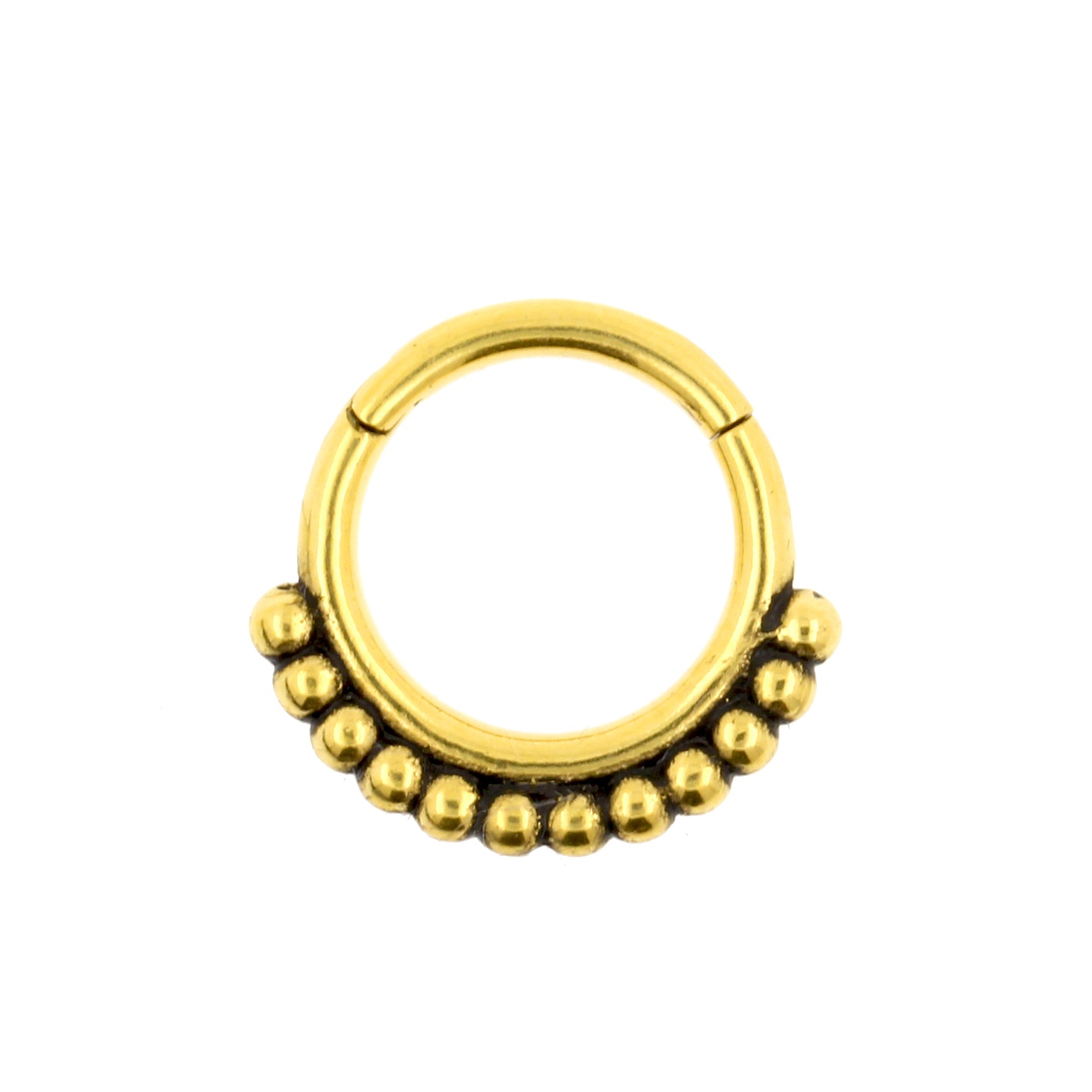 Surgical Steel Click Ring - Vintage Dots Gold