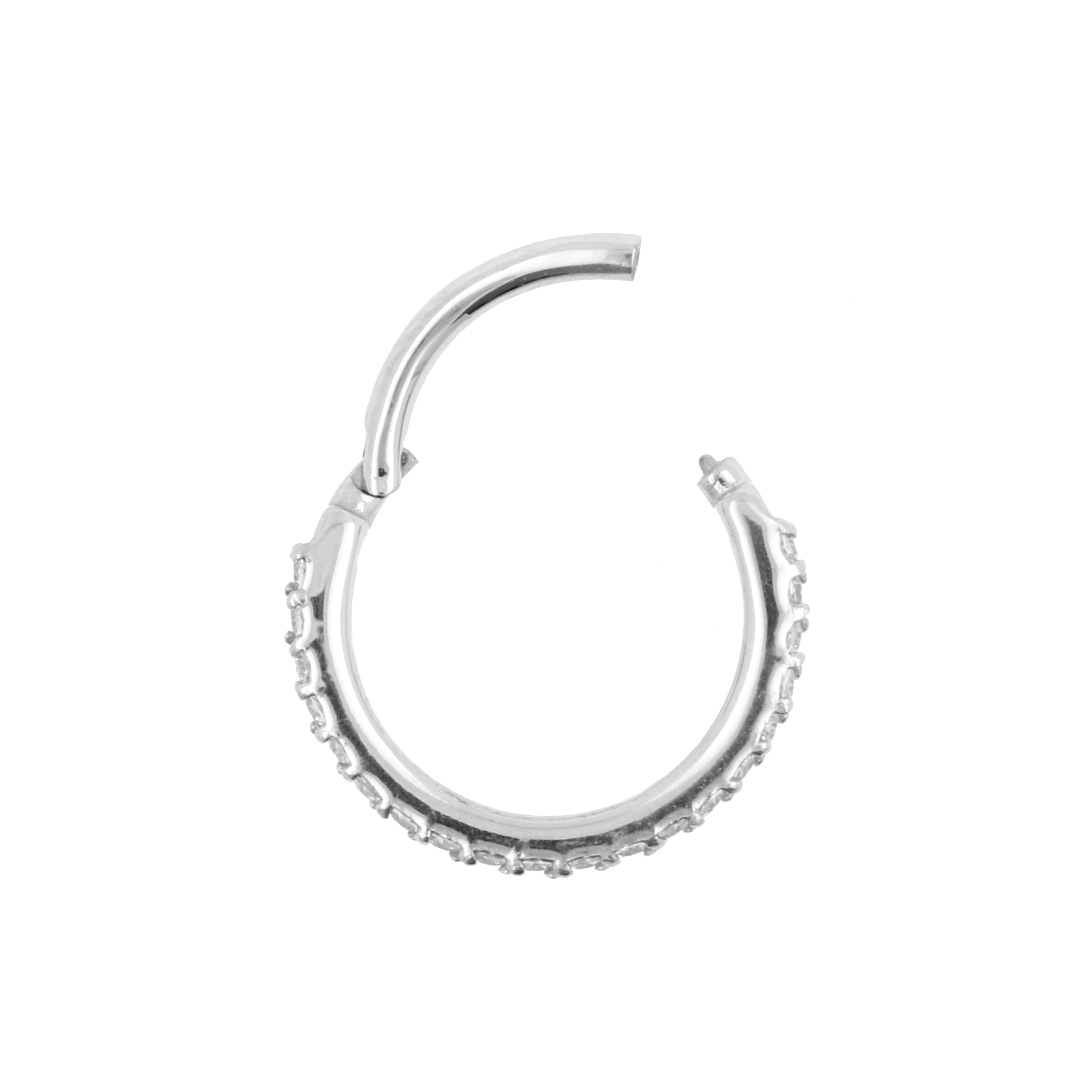 Surgical Steel Double Click Ring - Zirconia Silver