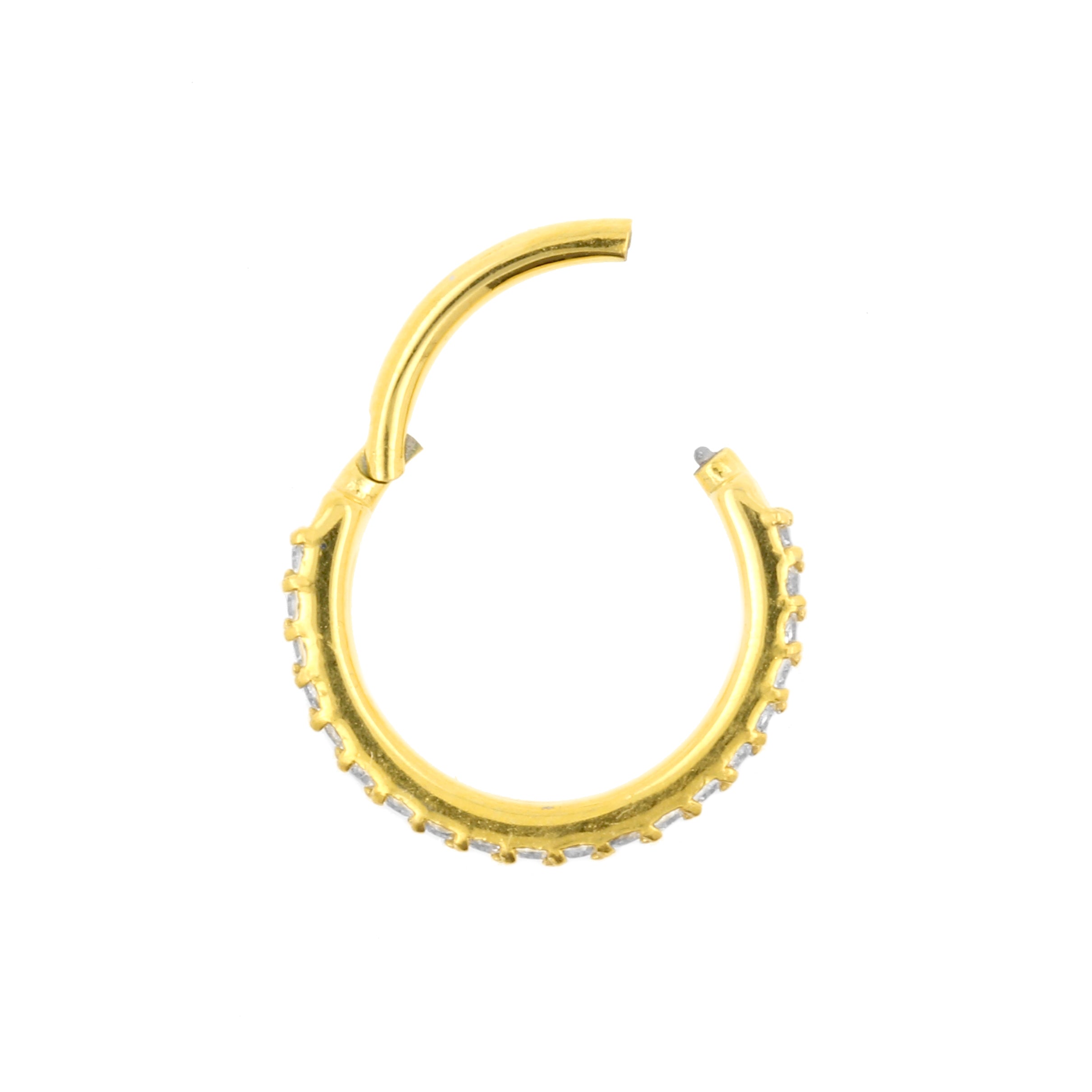 Surgical Steel Double Click Ring - Zirconia Gold