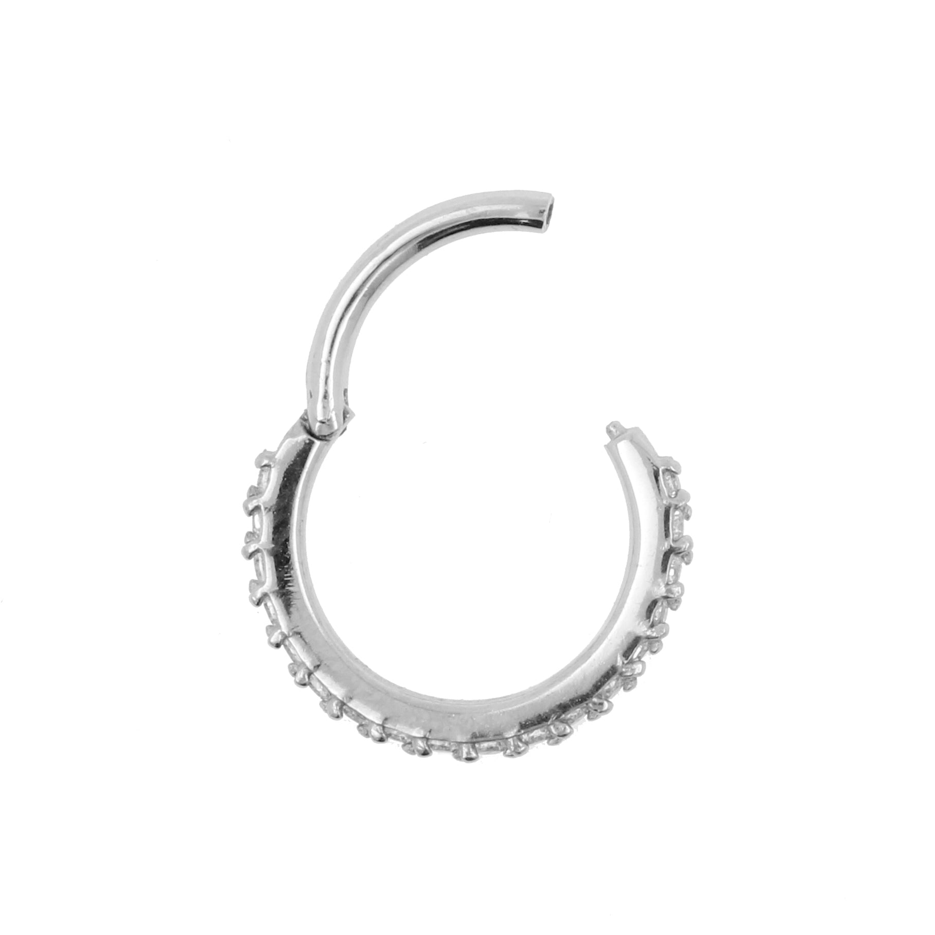 Surgical Steel Nose Ring With Zirkonia Silver